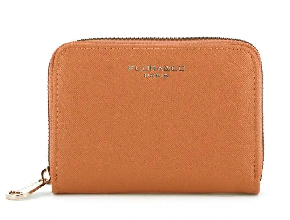 Flora & co Portefeuille porte-carte femme saffiano camel