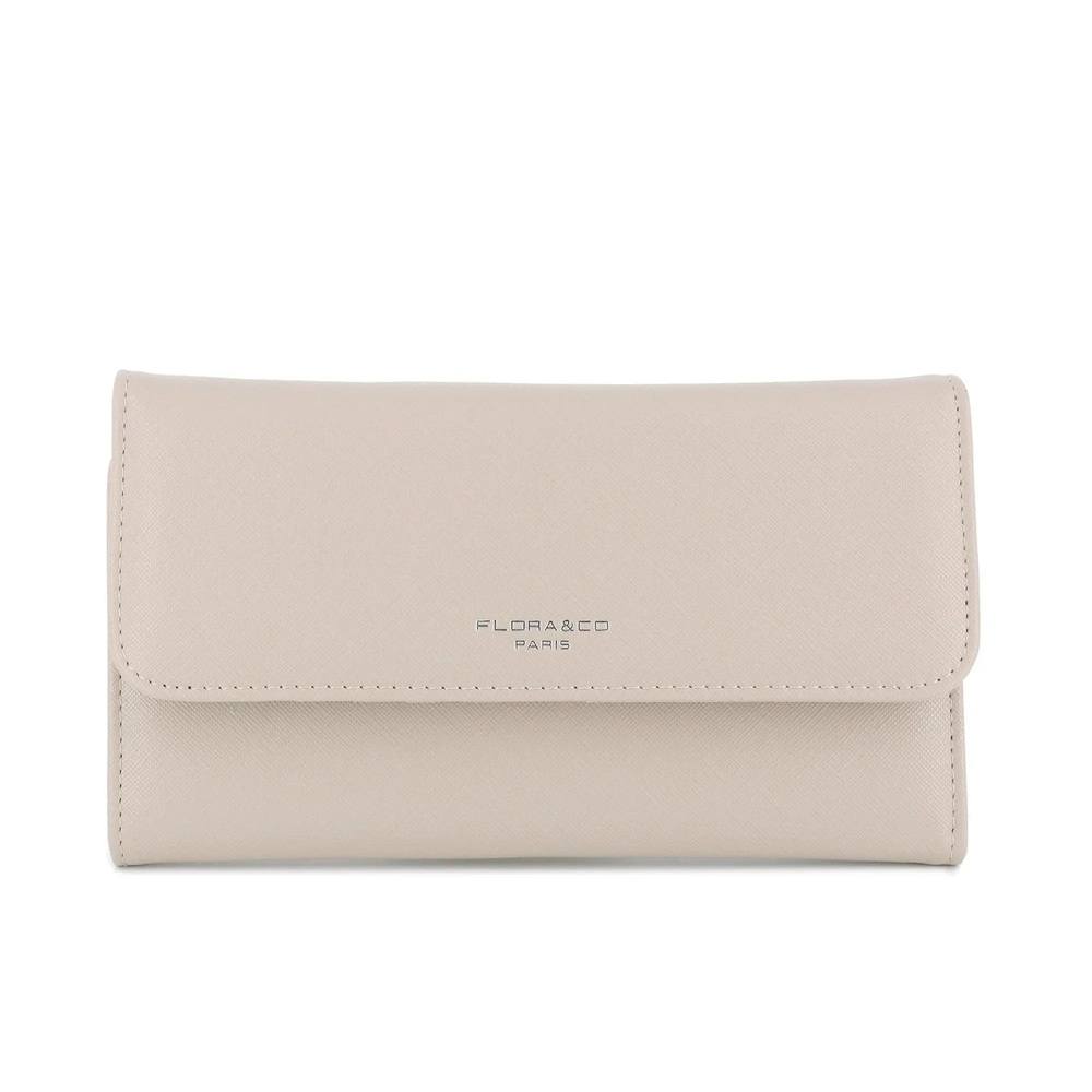 Flora & co Portefeuille chéquier femme tout en un beige