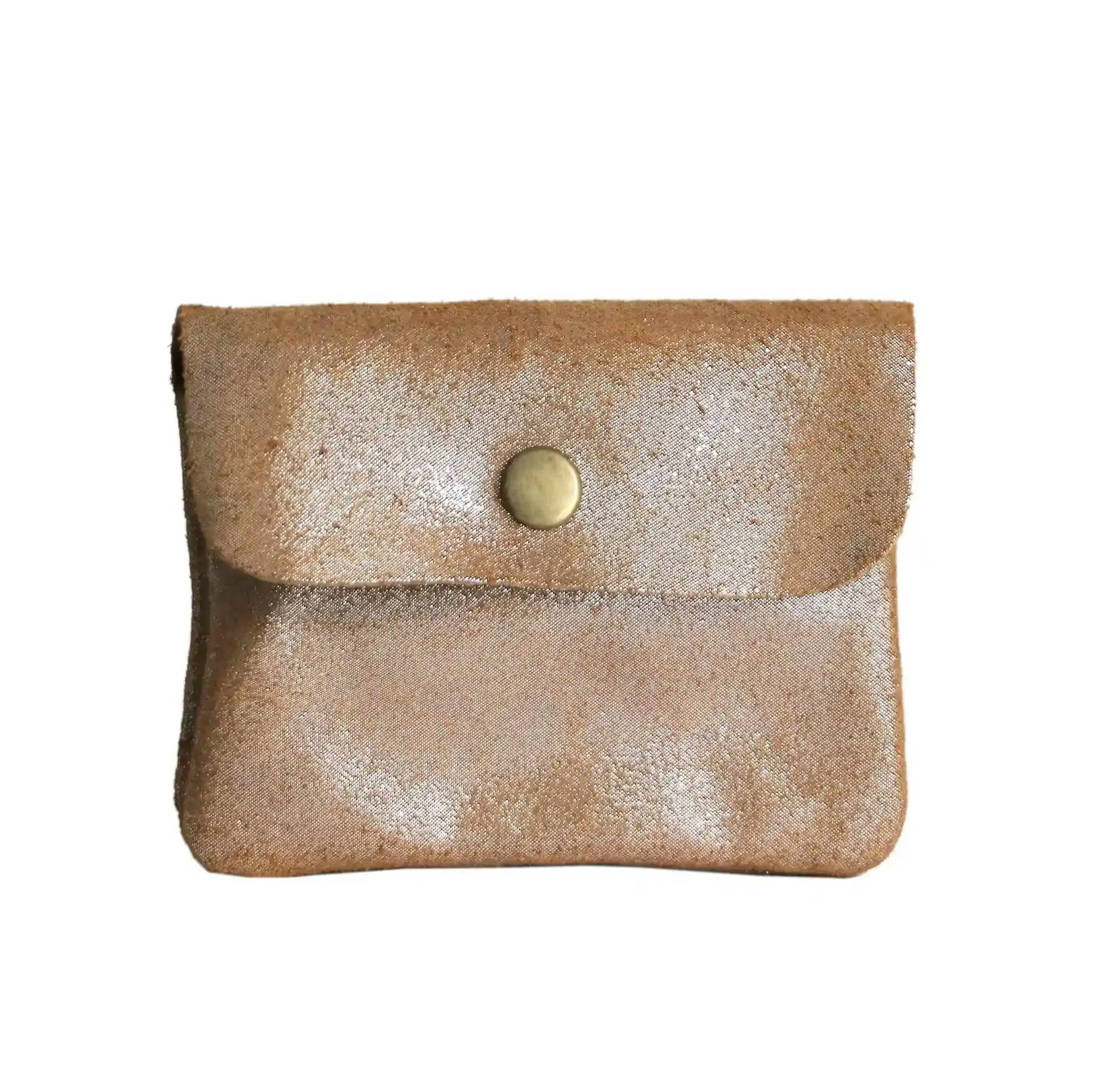 Made in Italy Porte-monnaie femme cuir daim irisé 044 camel