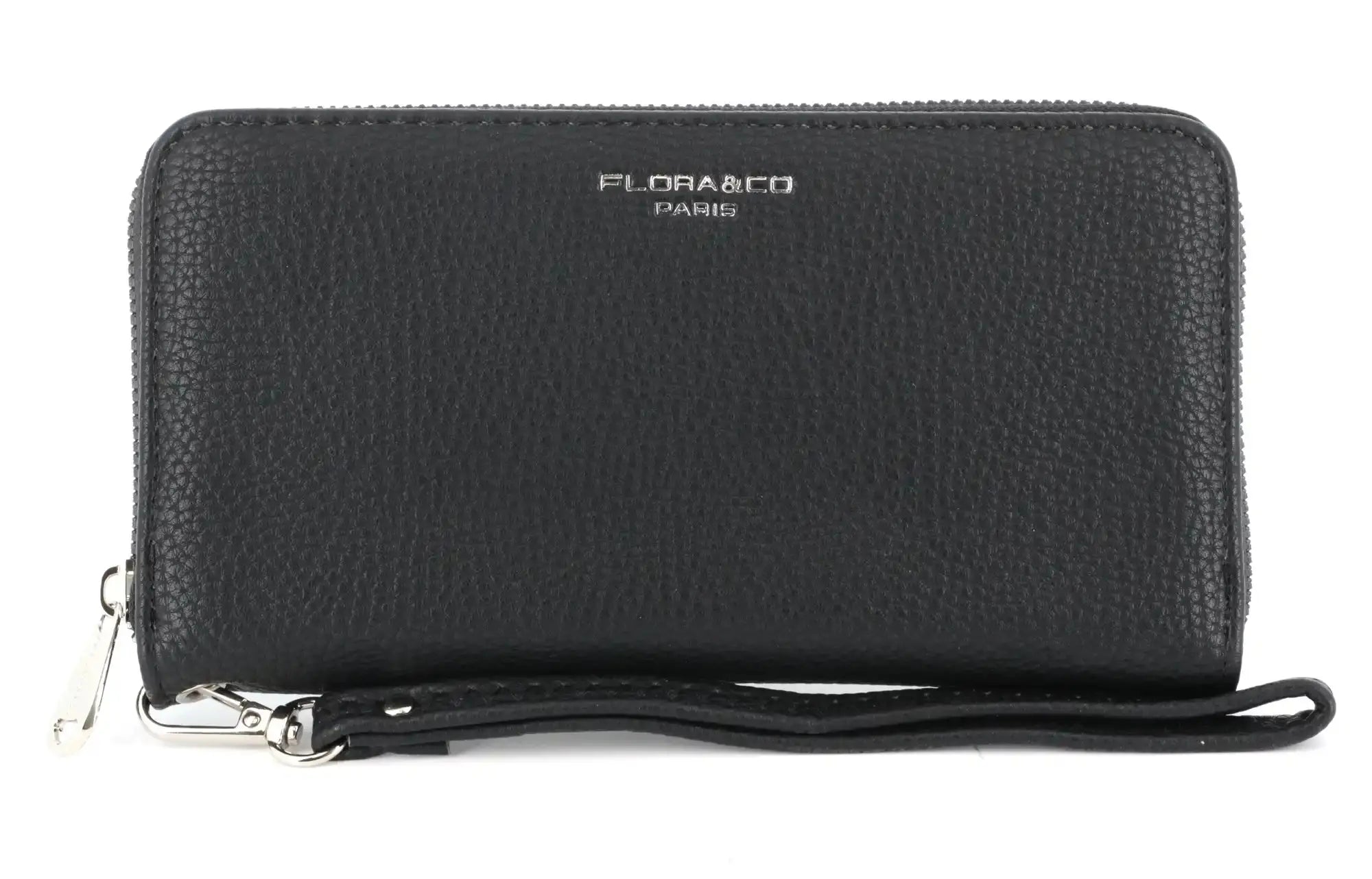 Flora & co Portefeuille femme tout-en-un grainé noir