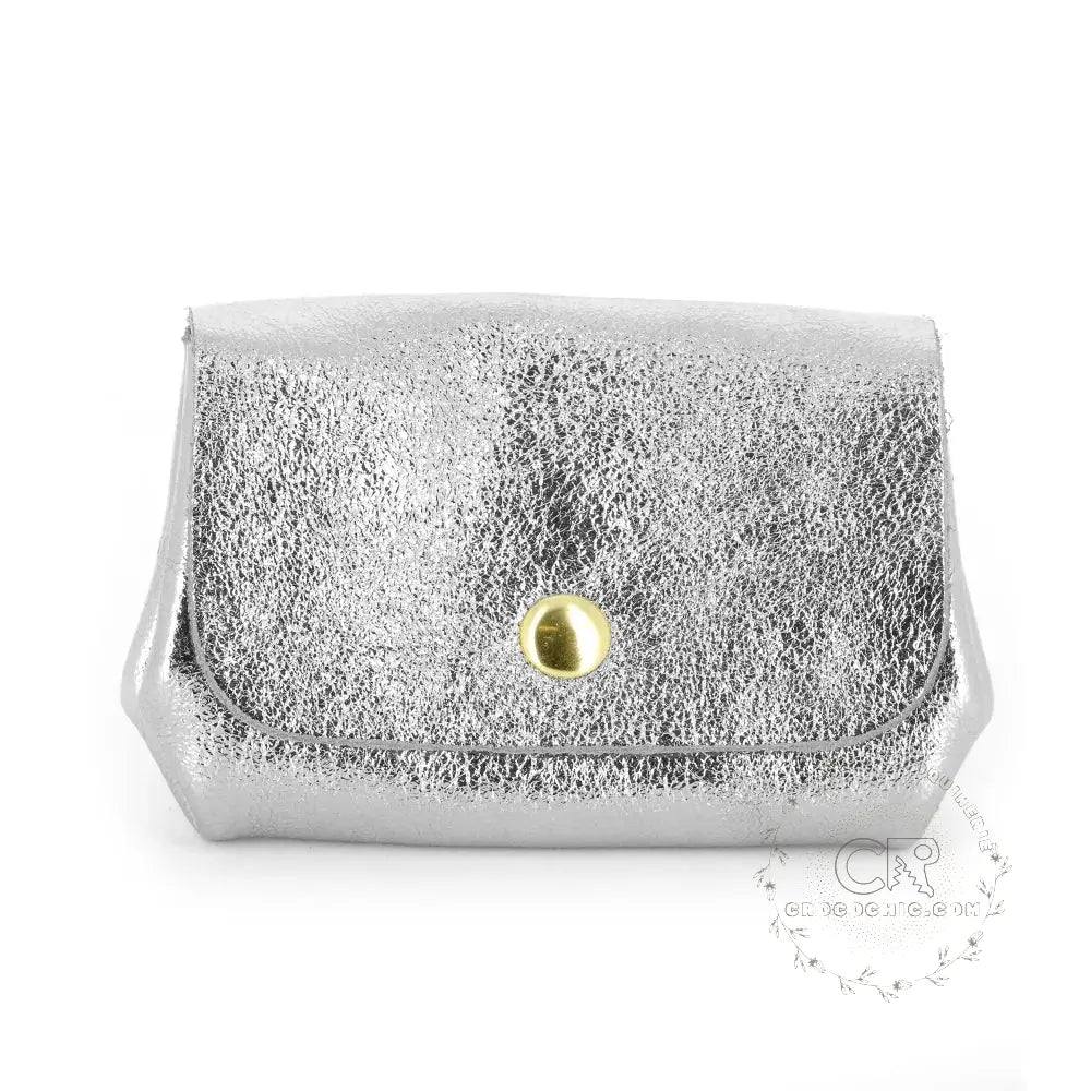 Porte-monnaie cuir souple irisé Argent main image