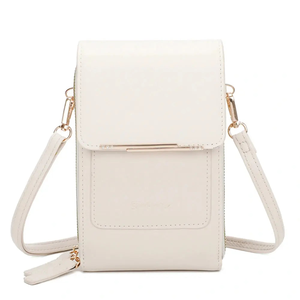 Pochette bandoulière femme smartphone beige Gallantry