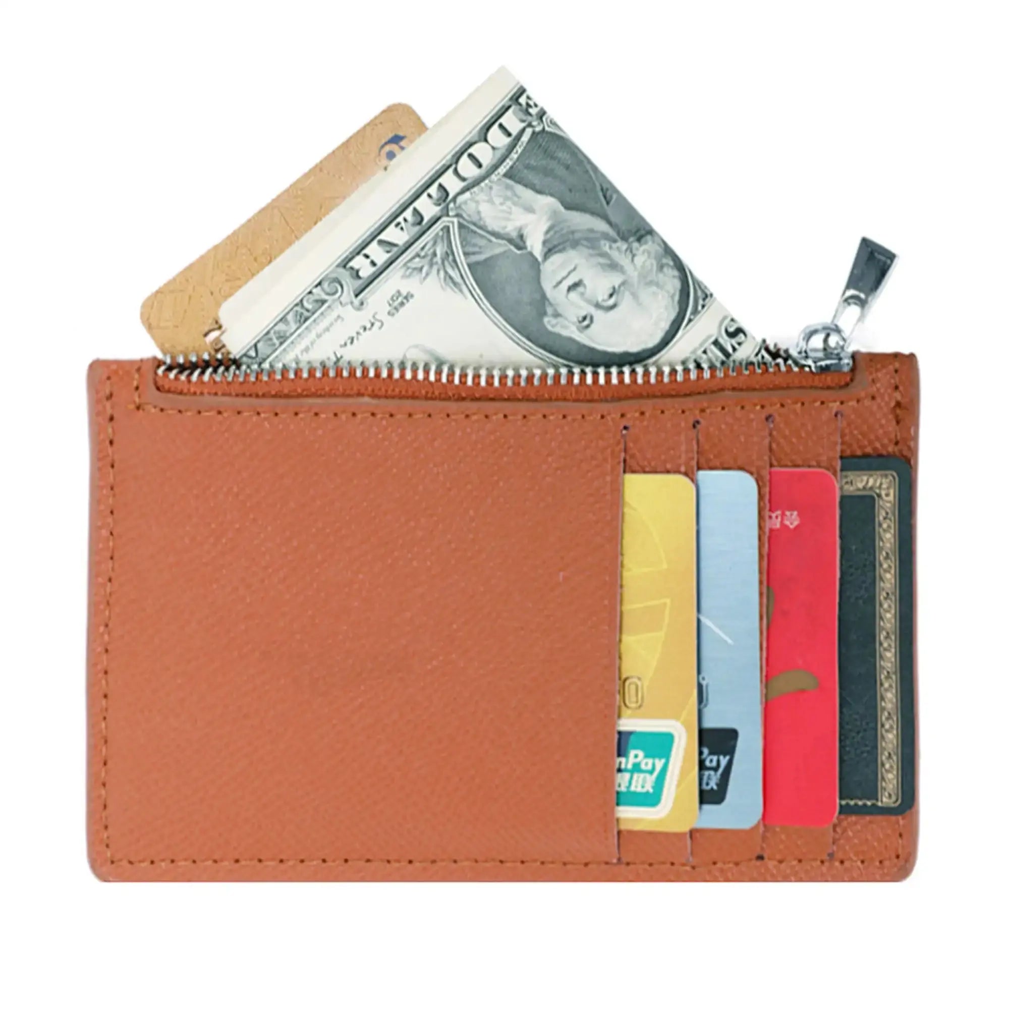 Gallantry Porte-cartes monnaies femme fin cuir camel