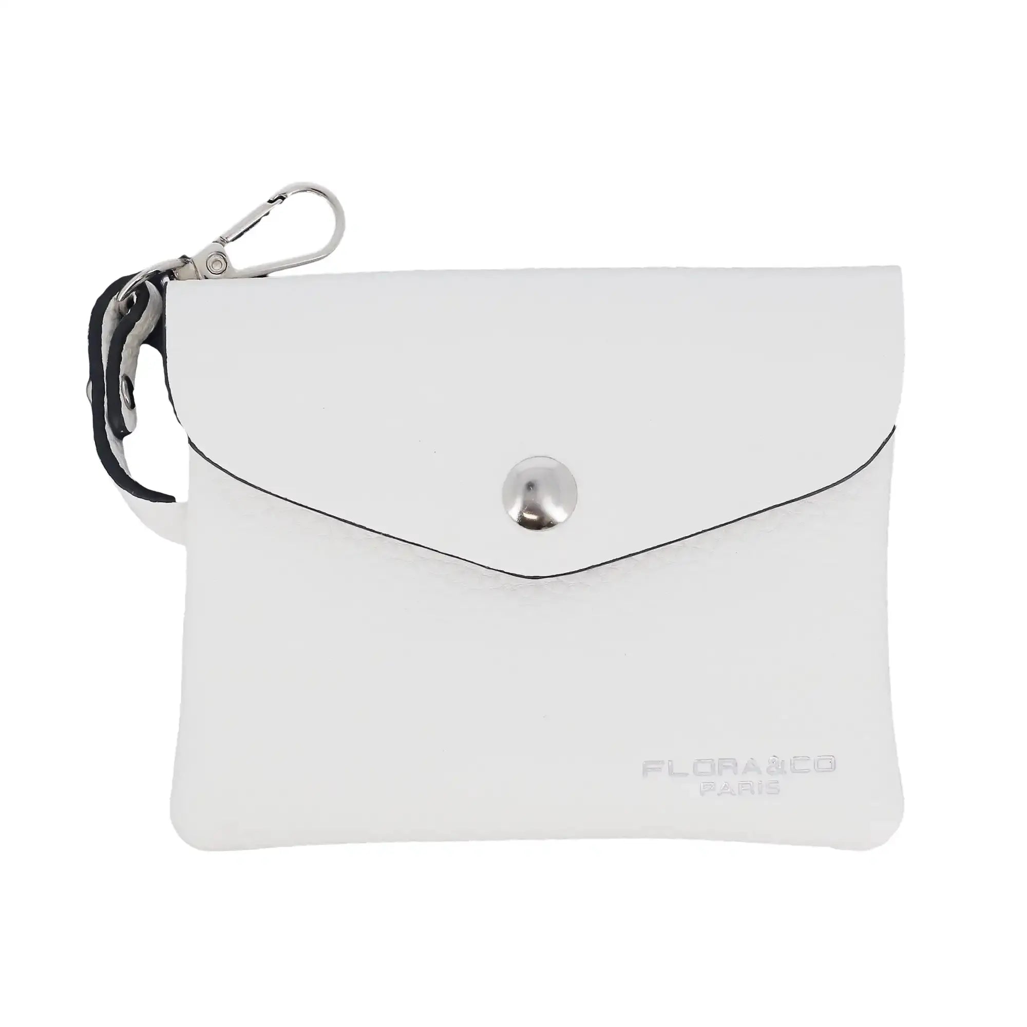 Flora & co Porte-monnaie cartes femme crochet blanc