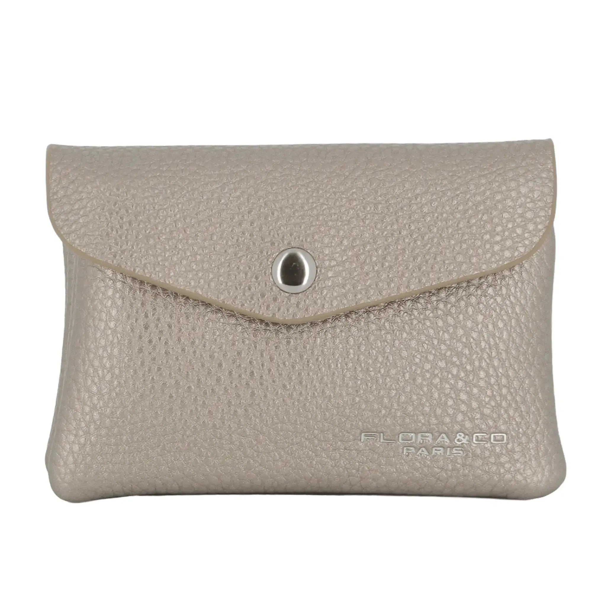 Flora & co Porte-monnaie portefeuille femme mi-long Taupe Métal