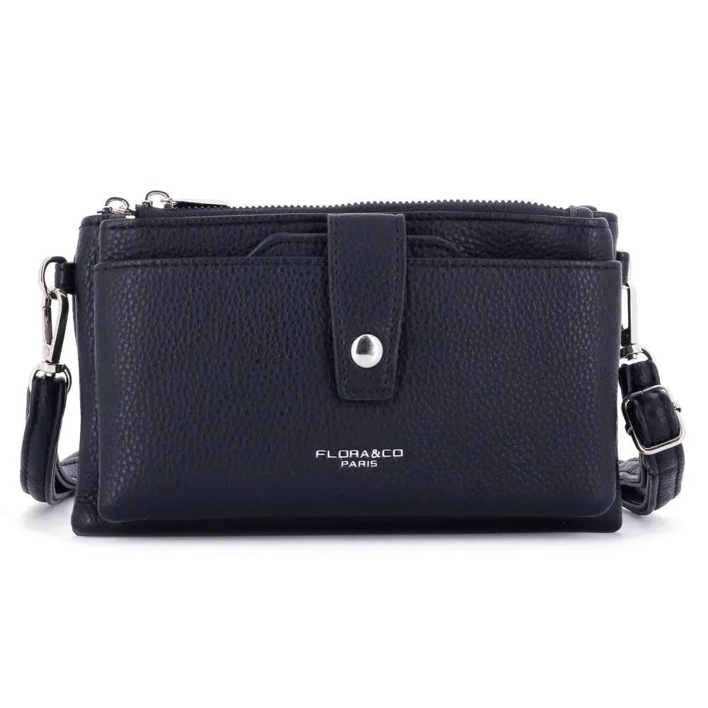 Pochette bandoulière femme téléphone bleu marine -Flora & co
