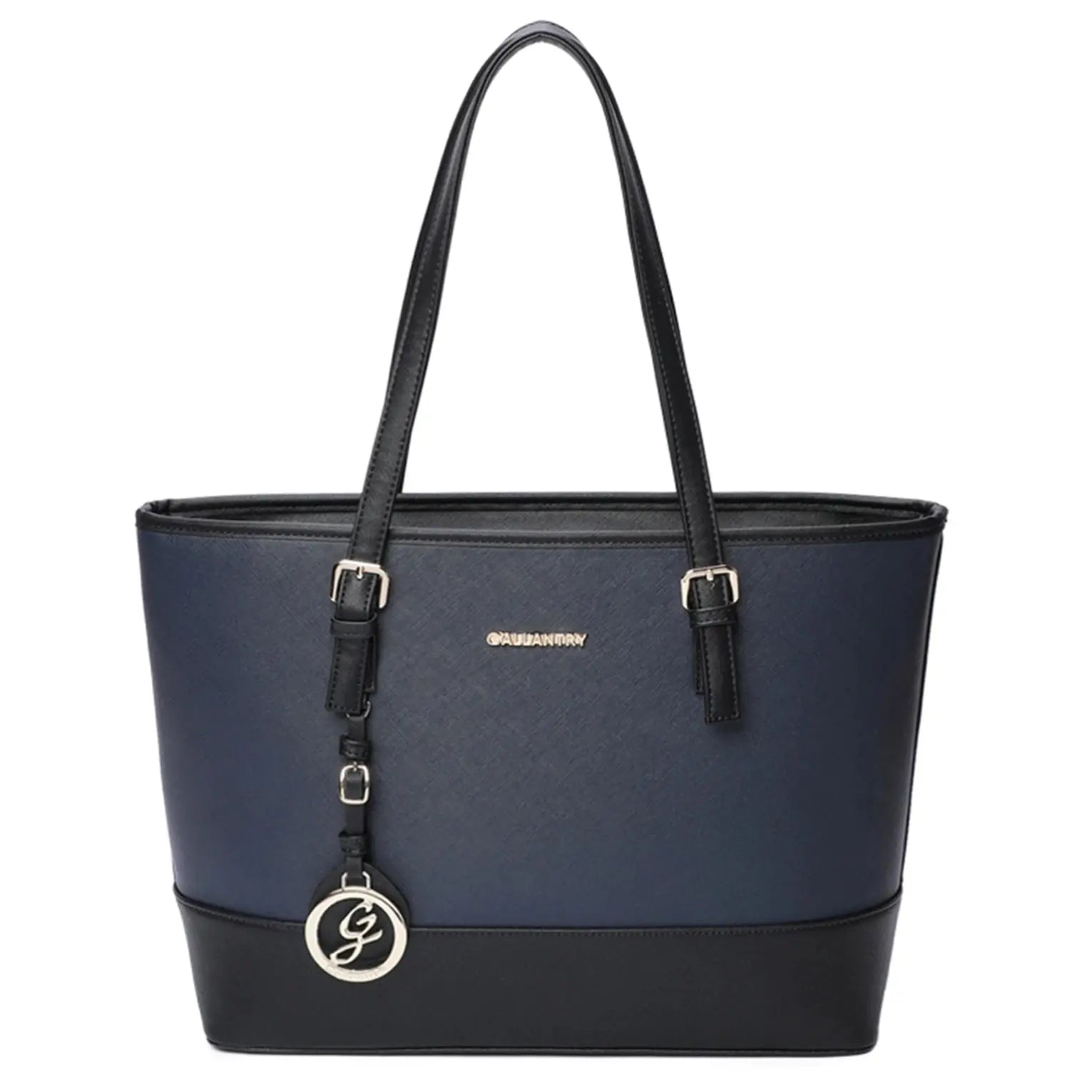Gallantry Sac cabas femme bicolore saffiano bleu