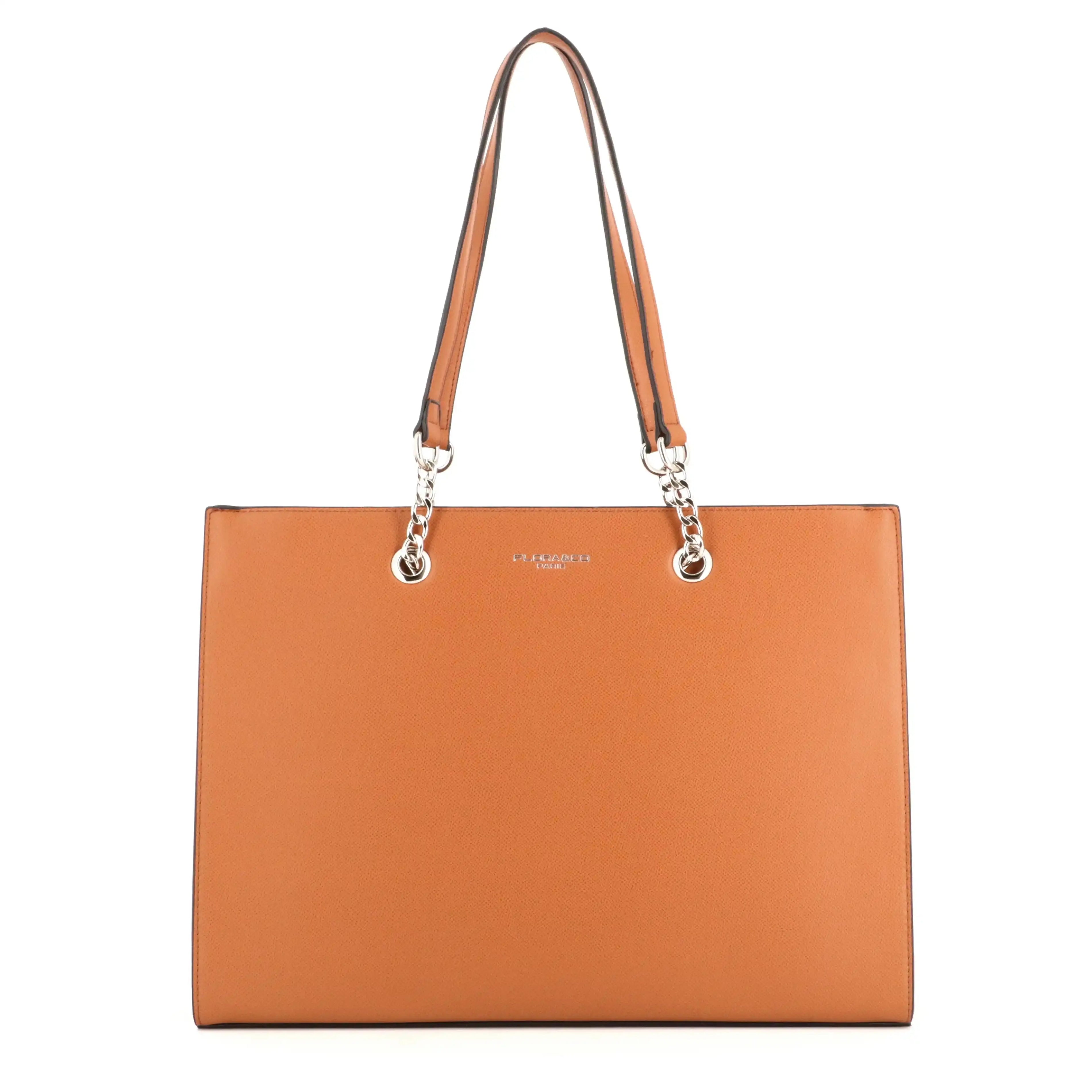 Flora & co Sac femme cabas chaîne rigide a4 camel