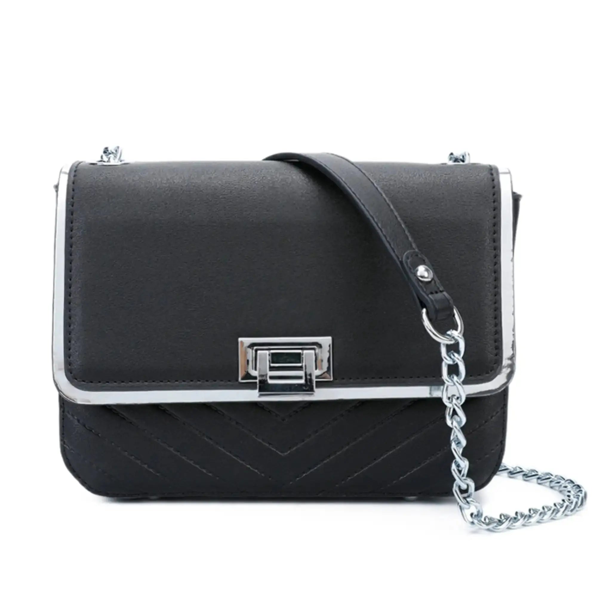 Gallantry Sac bandoulière chaîne femme rigide noir