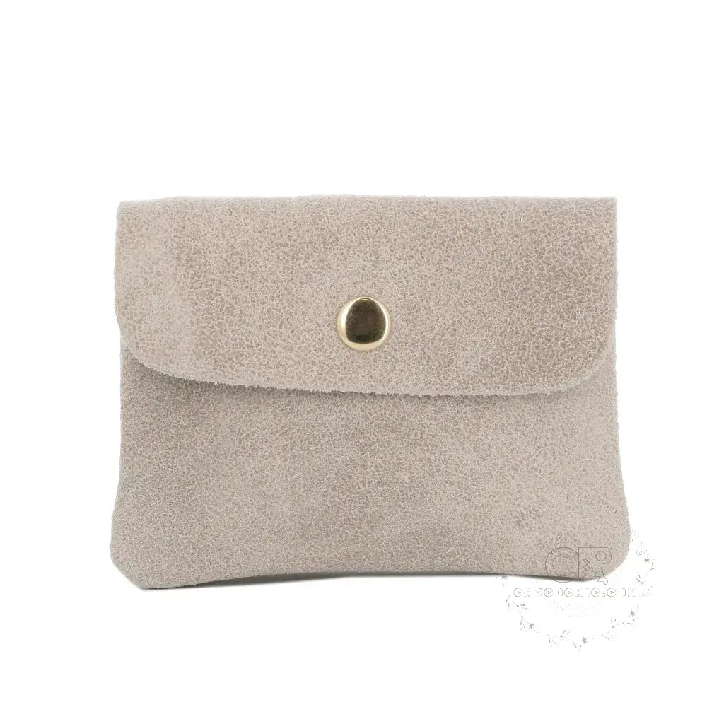 Porte-Monnaie Cuir Suédé Grainé Beige main image