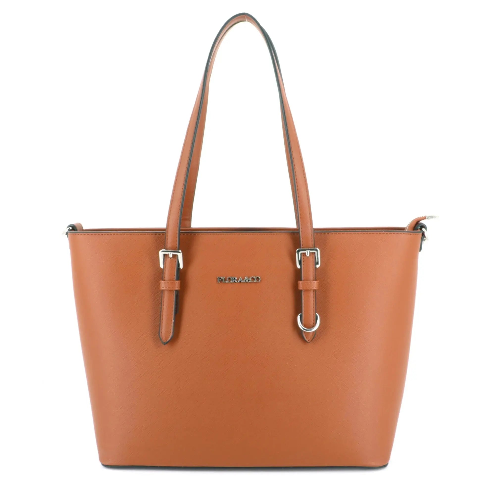 Flora & co Sac cabas femme format a4 saffiano camel