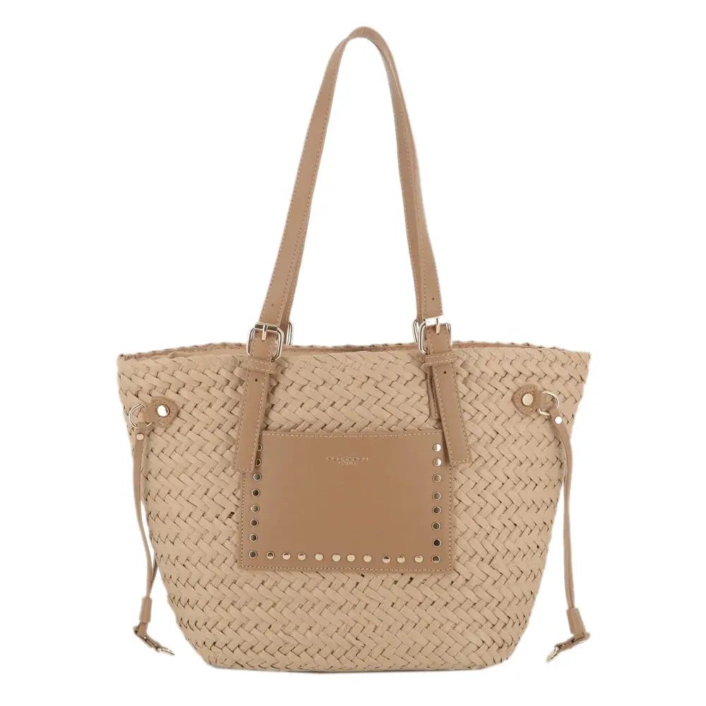 Sac plage paille tressé Femme Camel Flora & co