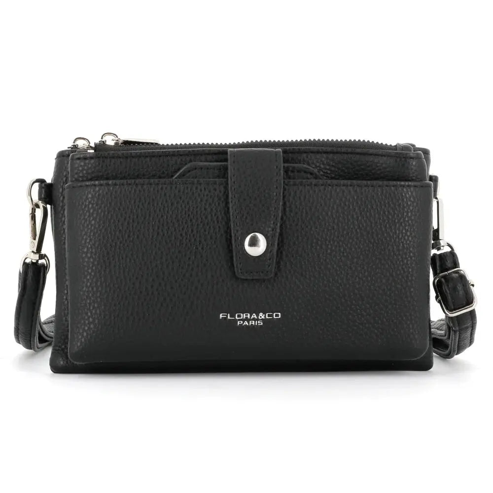 Pochette bandoulière femme téléphone noir -Flora & co