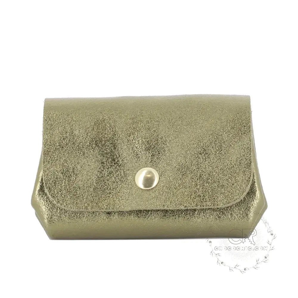 Porte-monnaie cuir souple irisé Olive main image