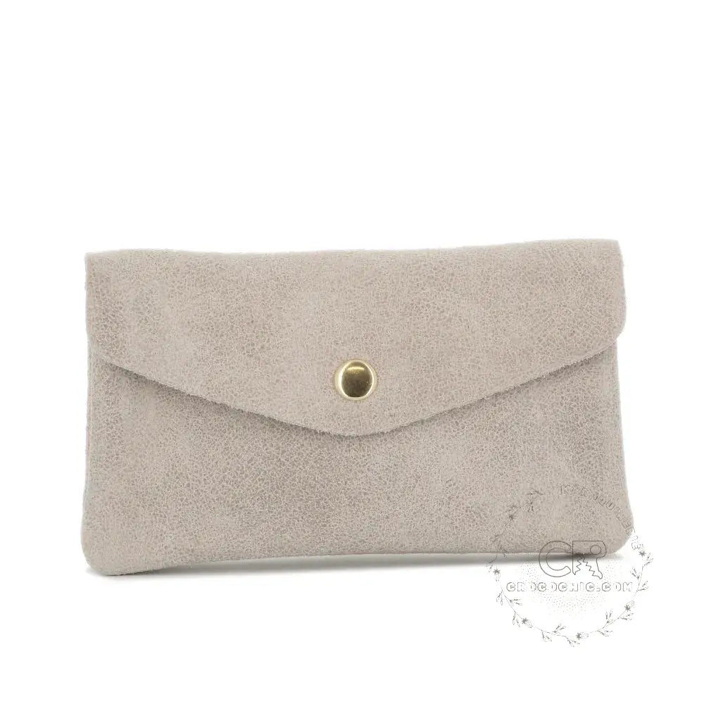 Portefeuille mi-long cuir suédé grainé Beige main image