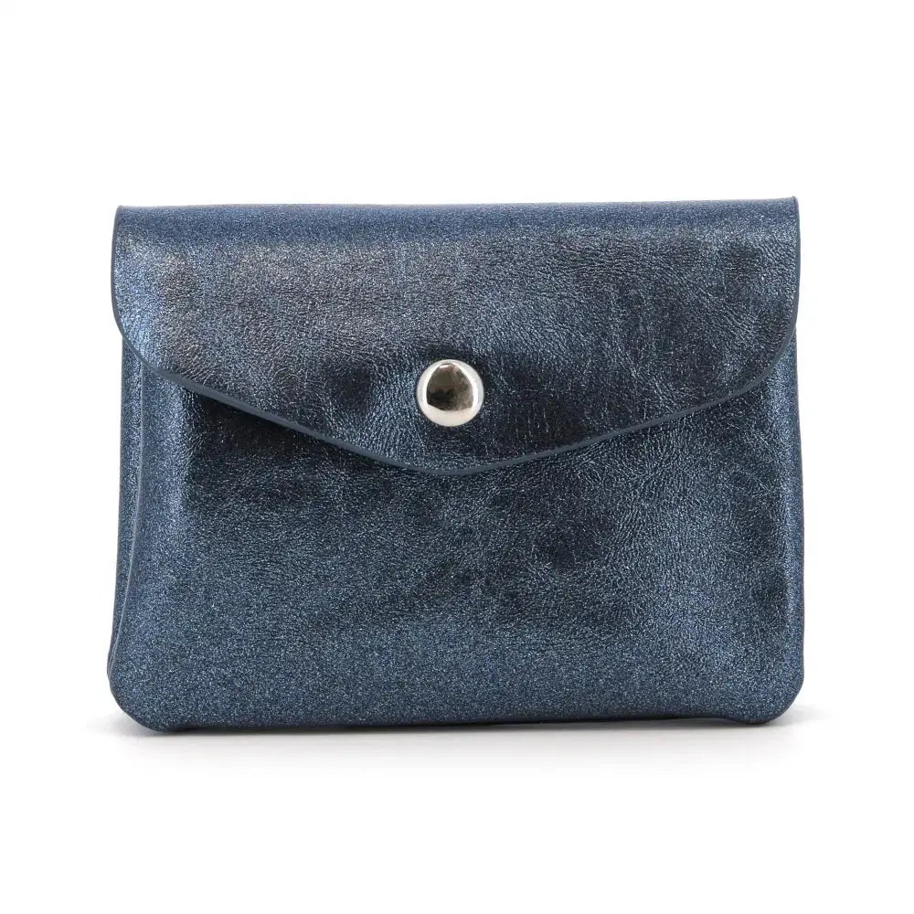 Flora & co Porte-monnaie cartes irisé bouton rabat vert foncé