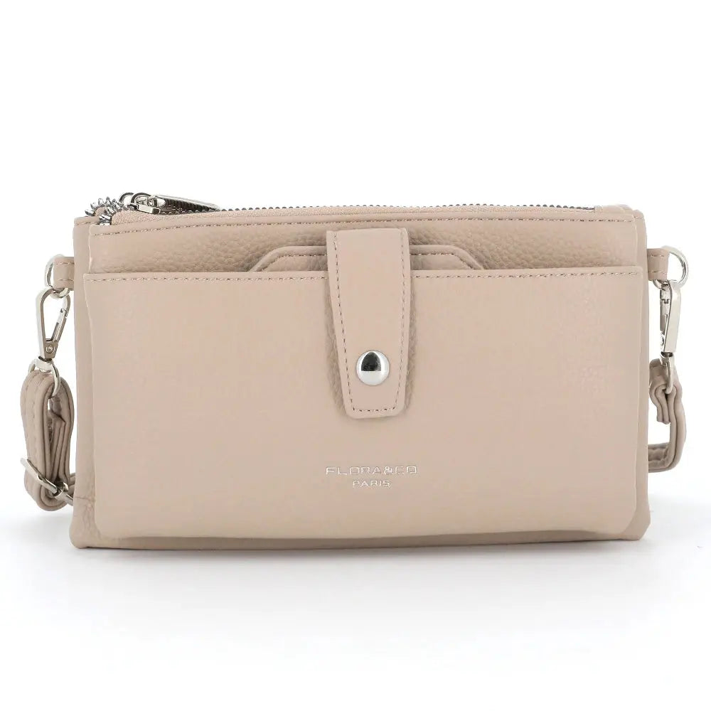 Pochette bandoulière femme téléphone beige -Flora & co