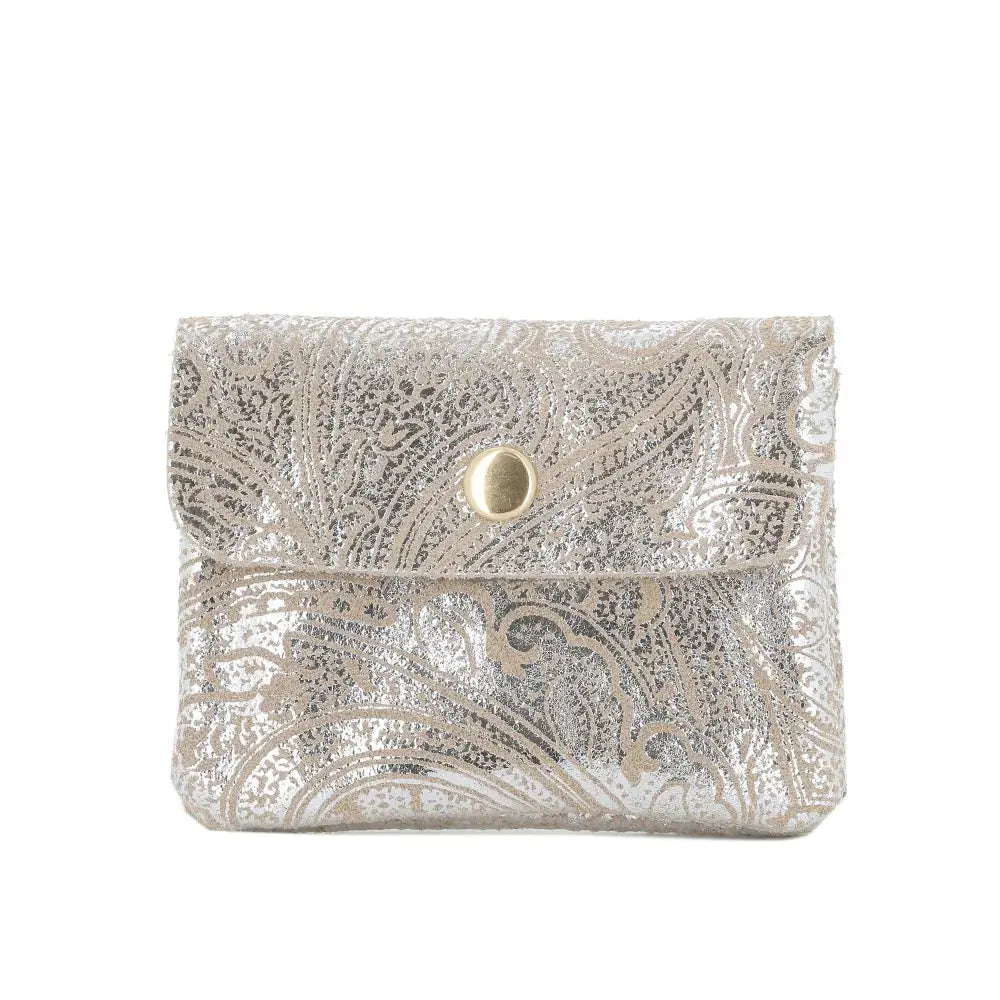 Porte-Monnaie Suédé Métallisé Baroque 041A Taupe main image