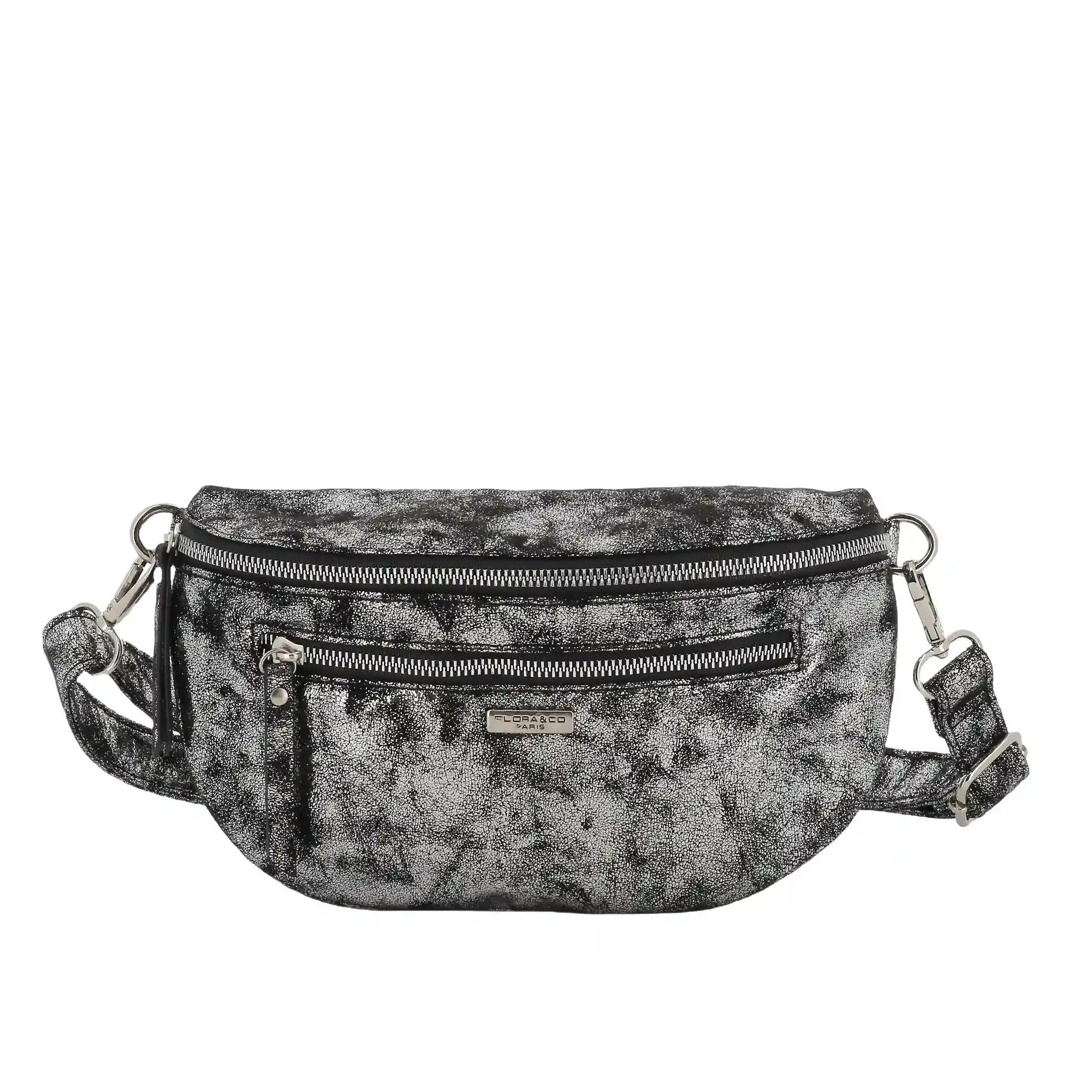 Flora & co Sac banane bandoulière suédine gris argent