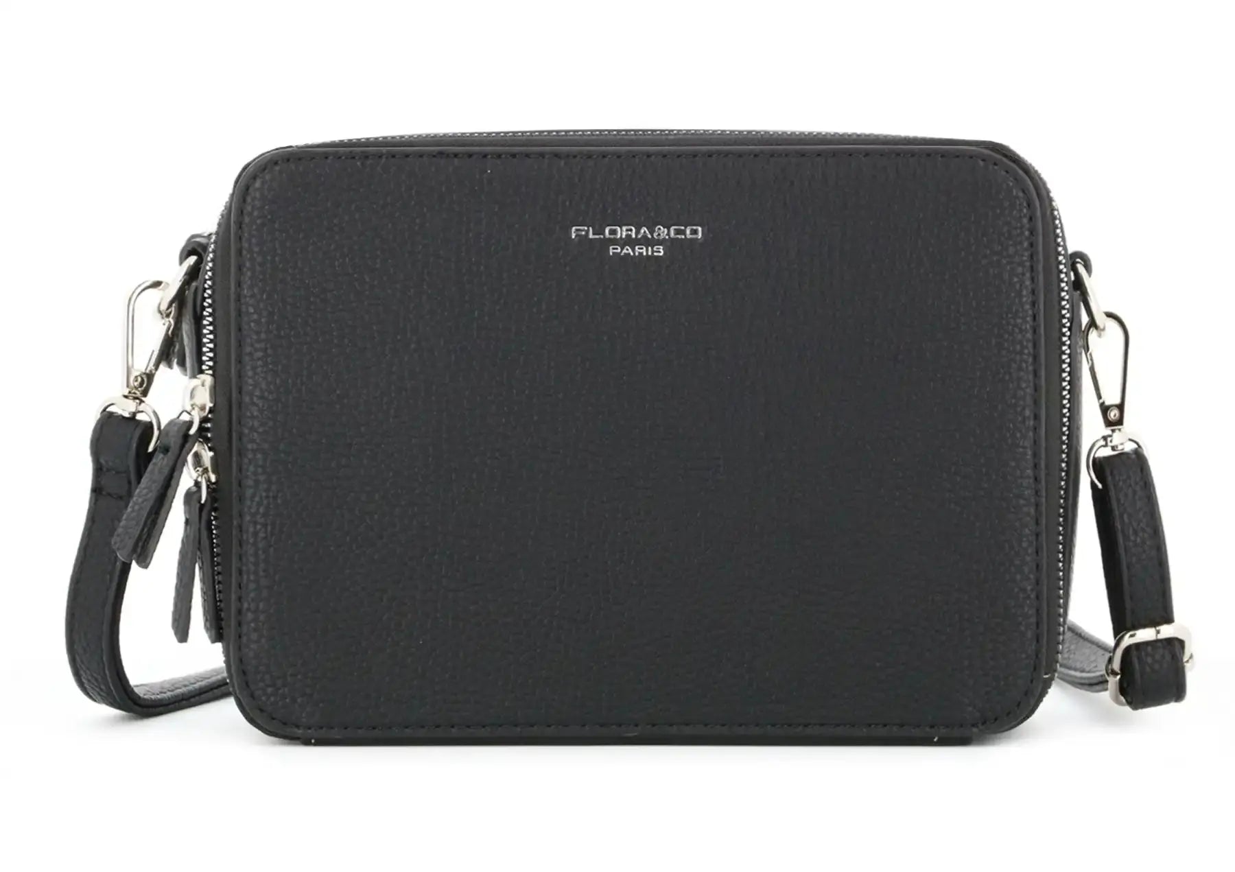 Flora & co Sac caméra bandoulière femme 2 poches noir