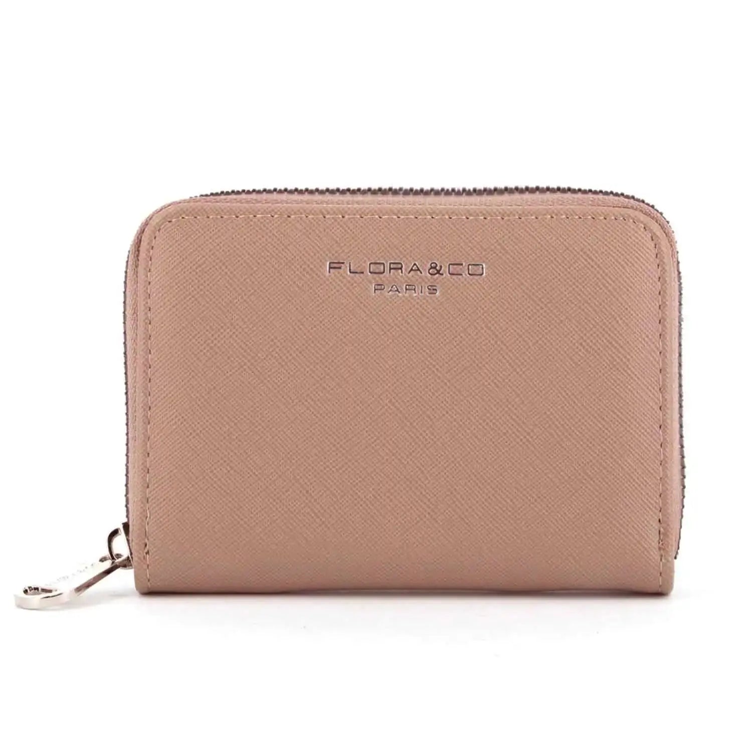 Flora & co Portefeuille porte-carte femme saffiano vieux rose