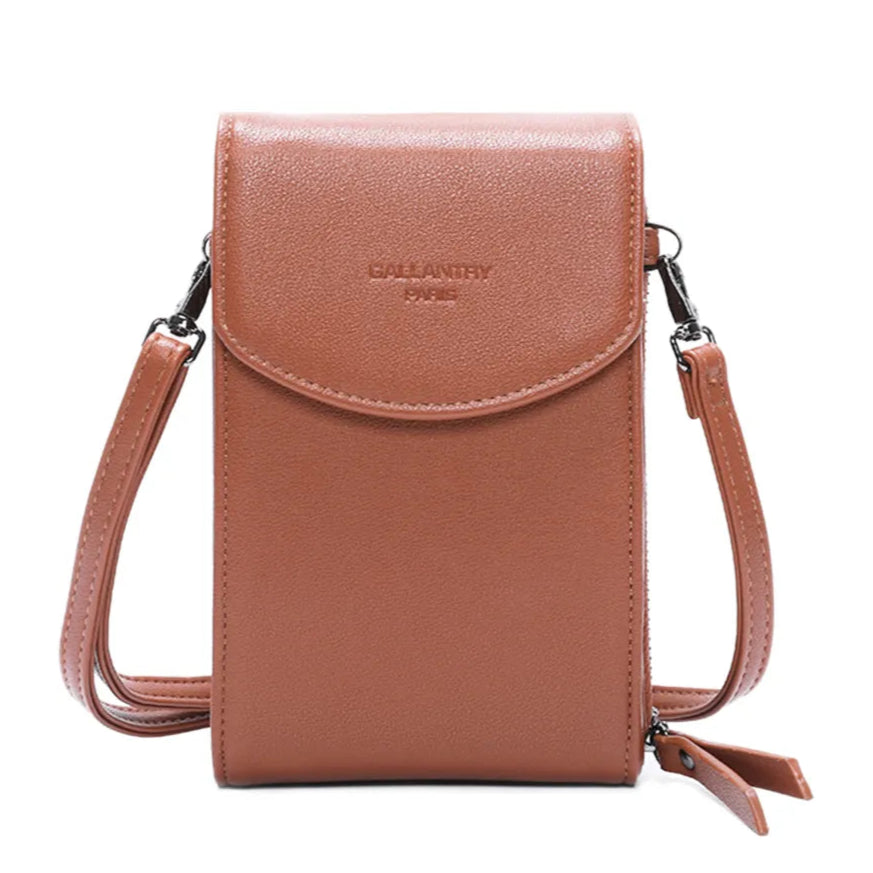 Pochette téléphone bandoulière femme camel -Gallantry