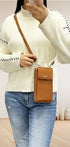 Flora & co Pochette téléphone bandoulière femme camel