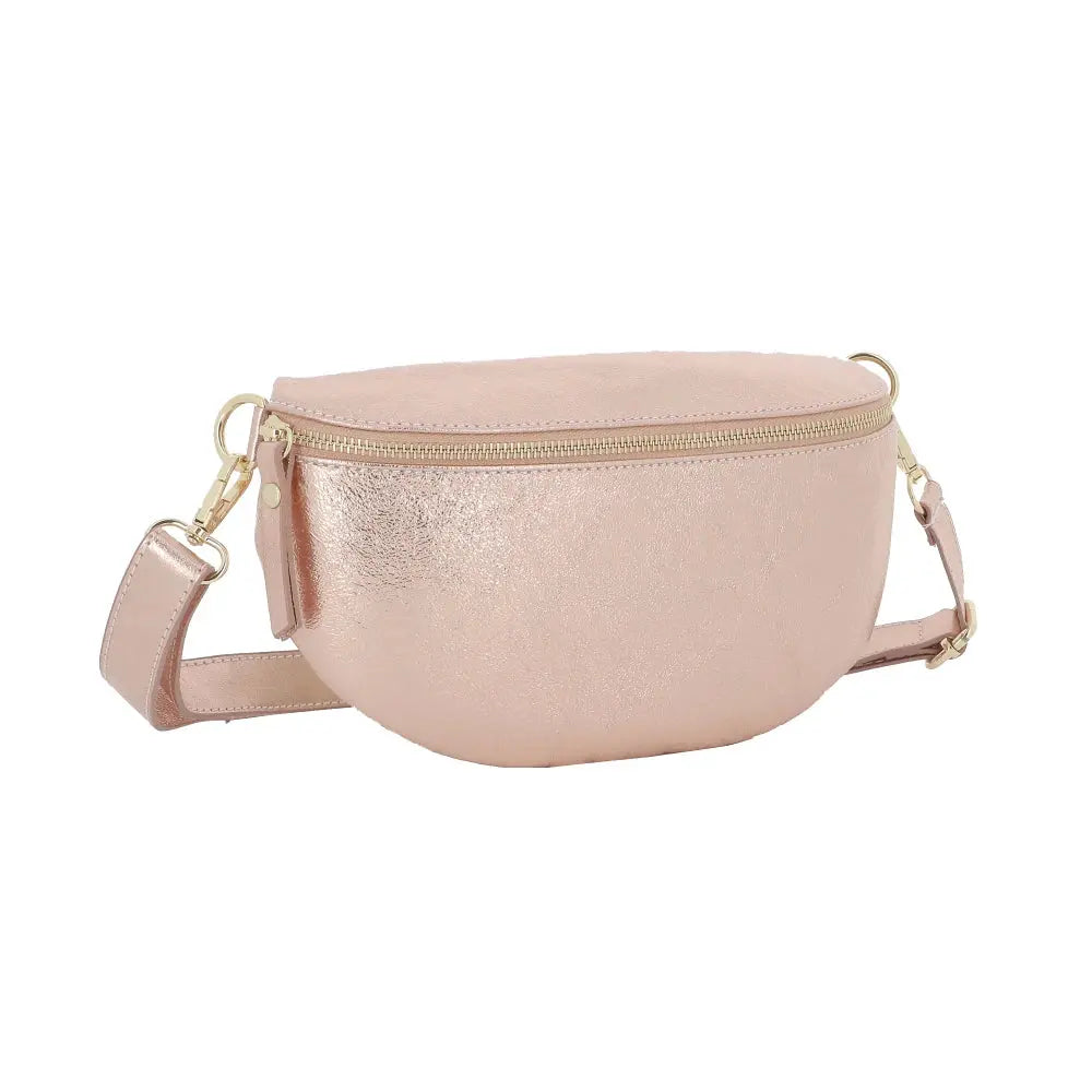 Sac banane cuir brillant fantasie Rose other image 2