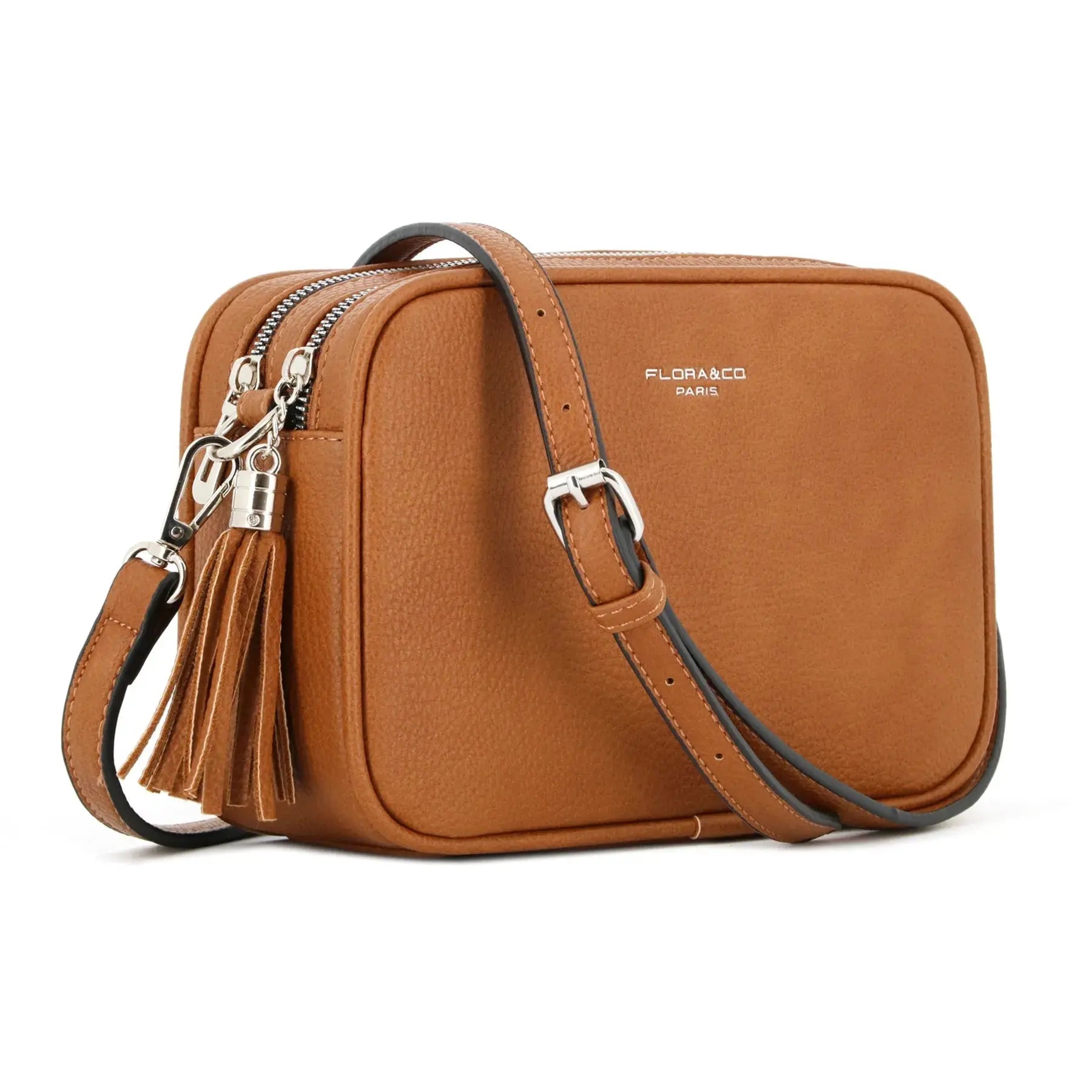 Flora & co Sac caméra bandoulière femme léger camel