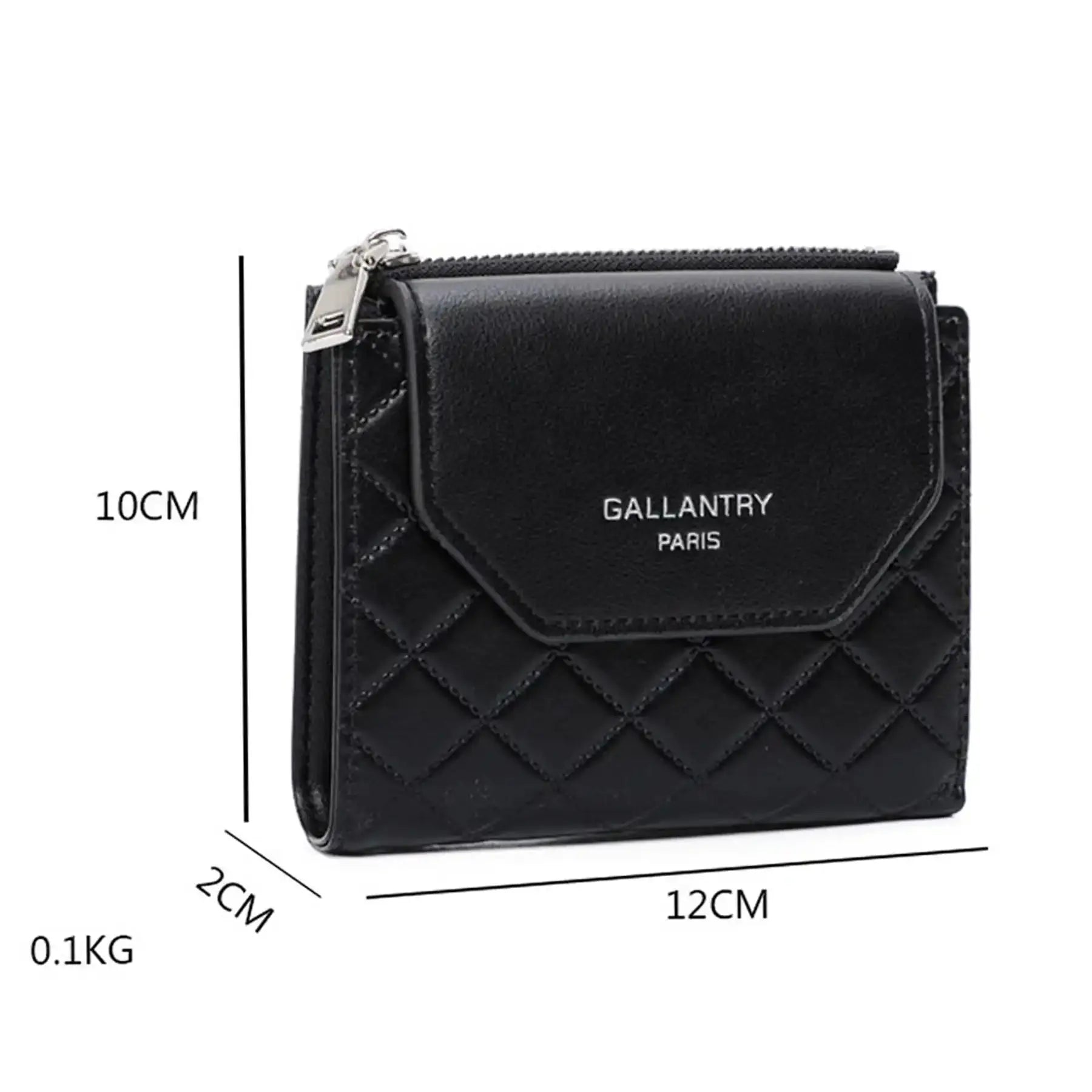 Gallantry Portefeuille monnaie femme matélatissé noir