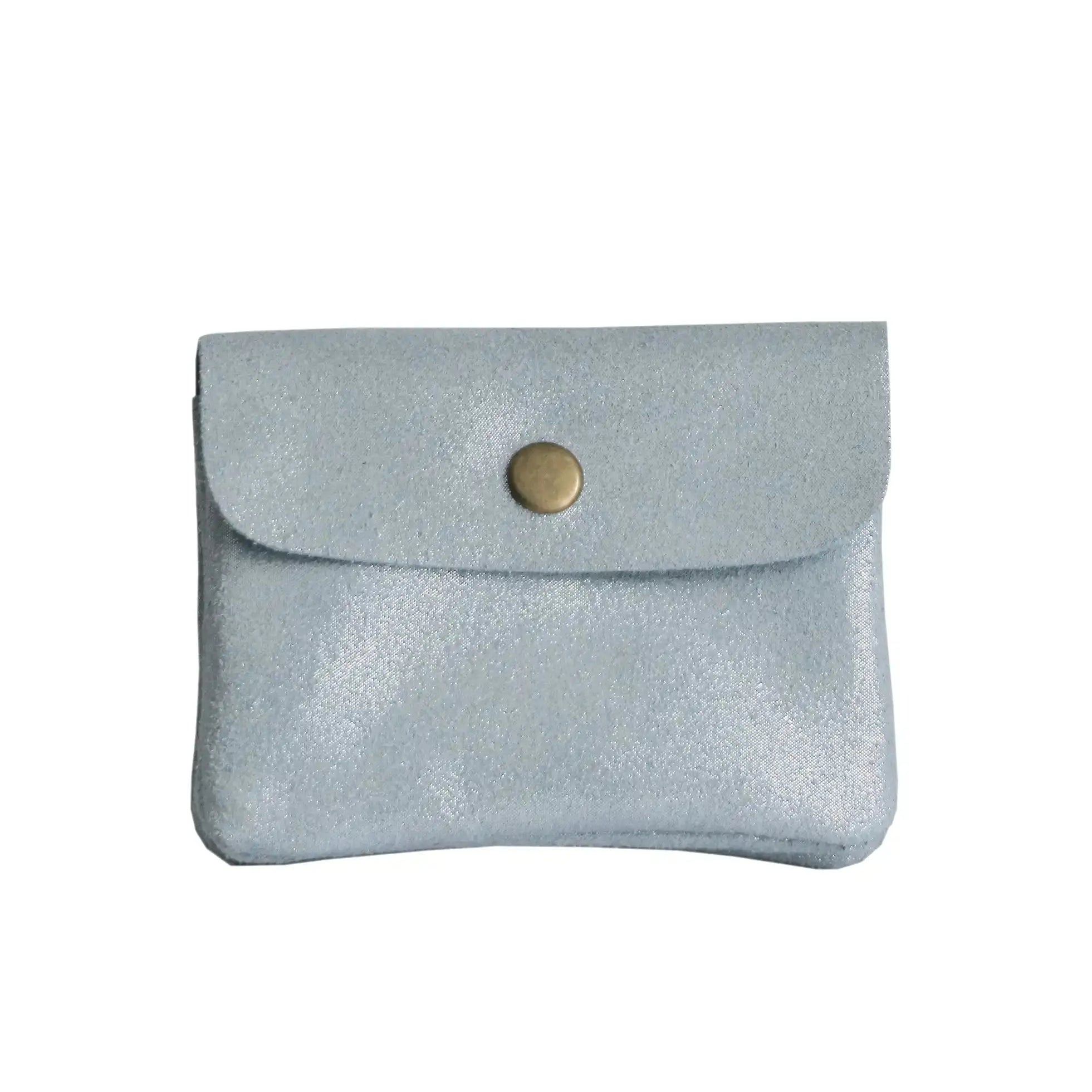 Made in Italy Porte-monnaie femme cuir daim irisé 044 bleu clair