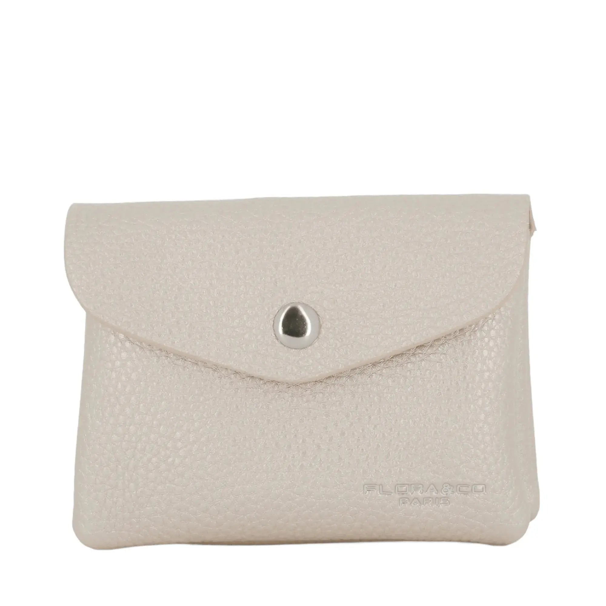 Flora & co Porte-monnaie cartes femme magnétique ivoire