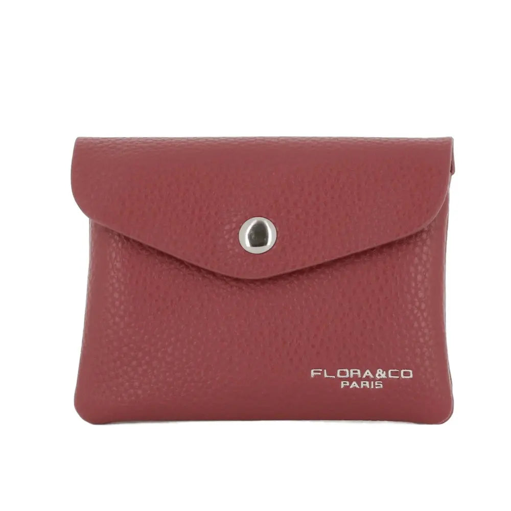 Flora & co Porte-monnaie cartes femme magnétique rouge