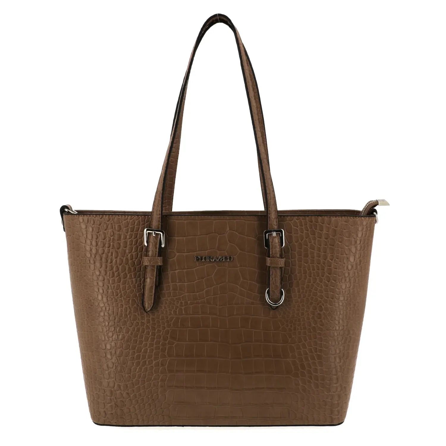 Flora & co Sac cabas femme croco format a4 taupe