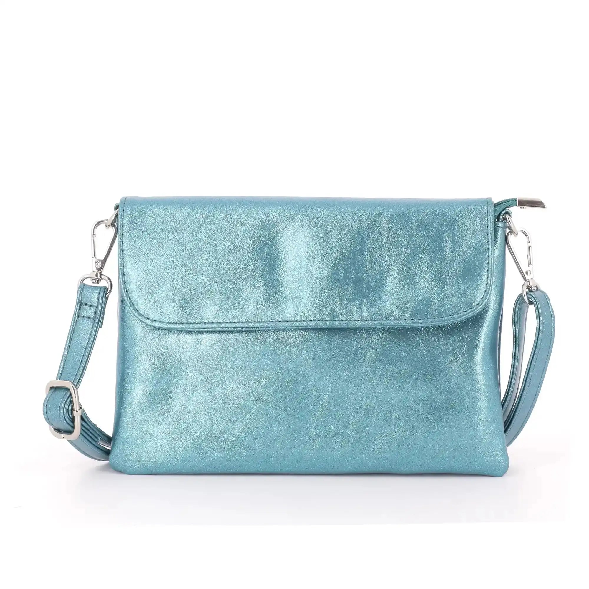 Flora & co Sac bandoulière pochette femme irisé bleu canard