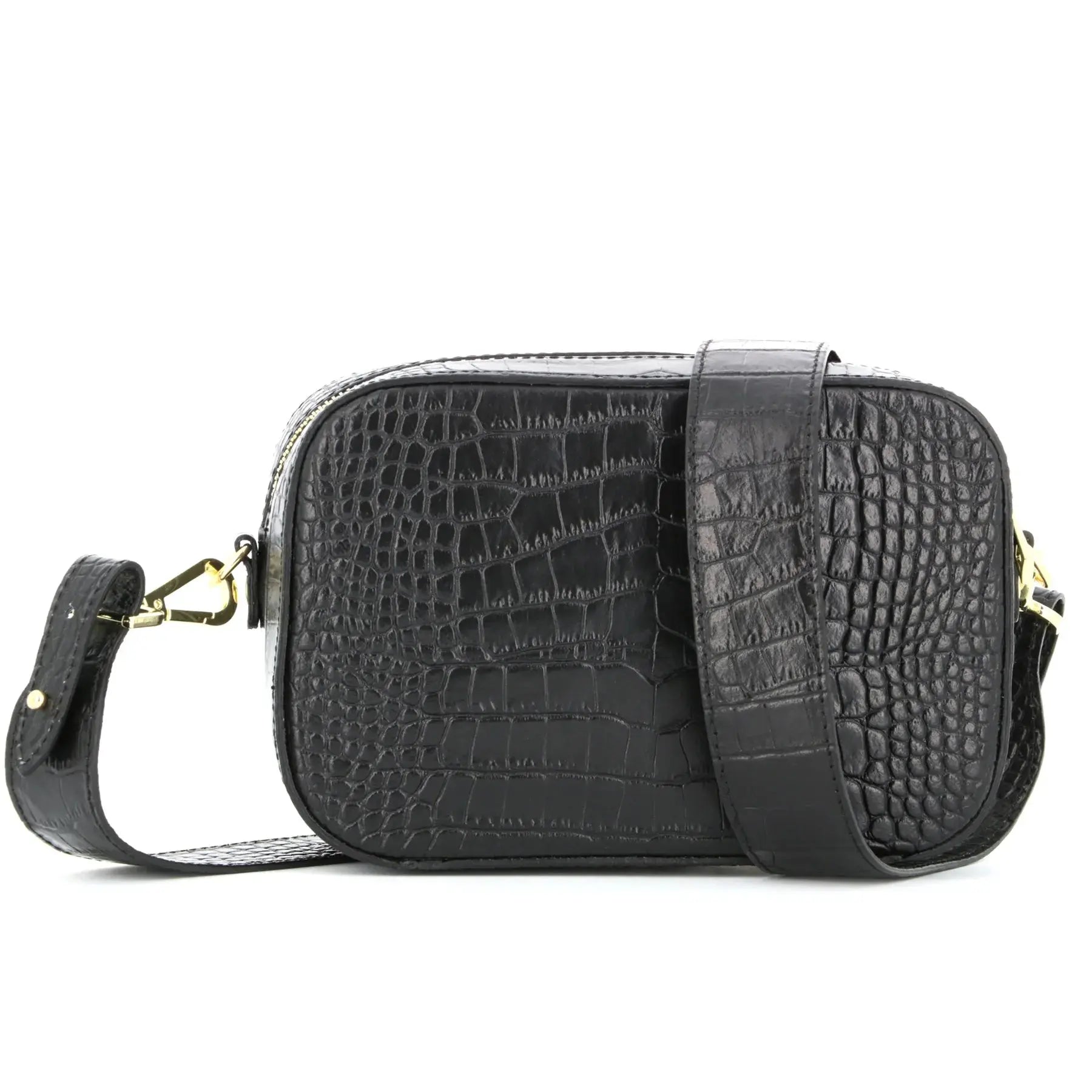 Made in Italy Sac bandoulière cuir femme camera bag noir