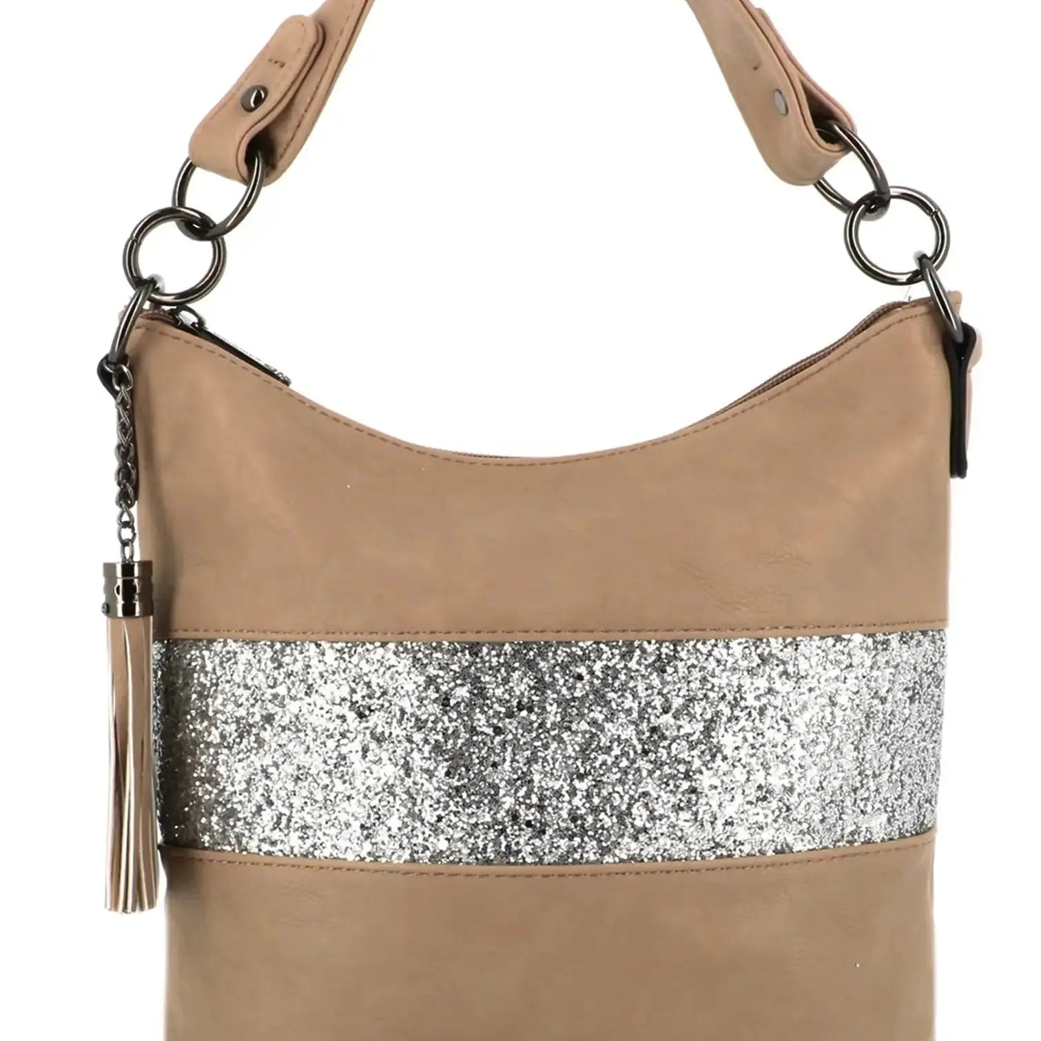 Gallantry Sac à main bandoulière paillette femme marron