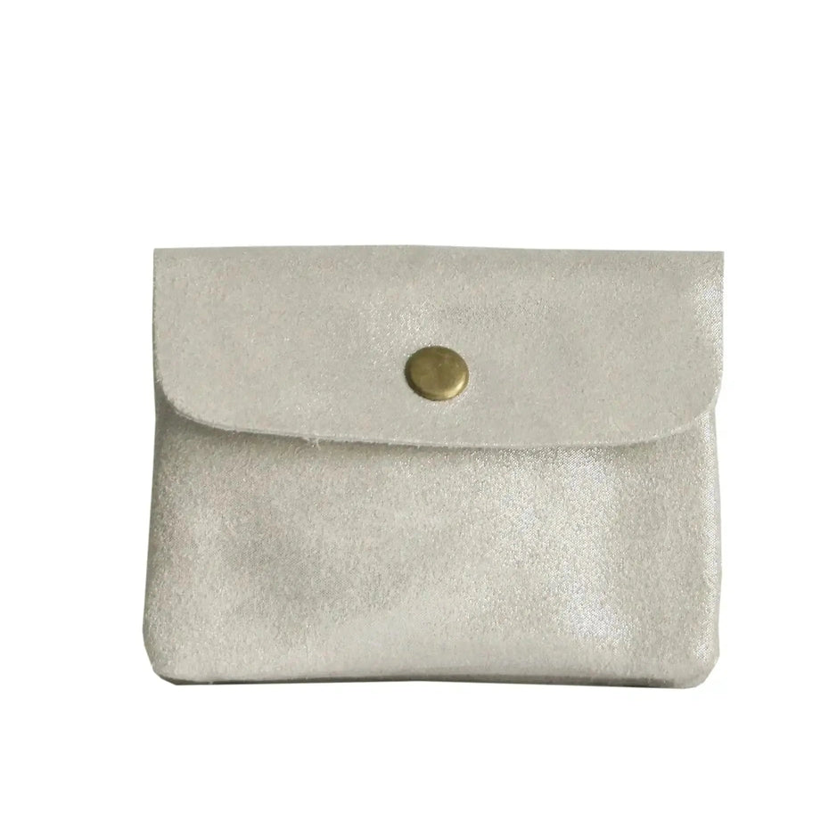 Made in Italy Porte-monnaie femme cuir daim irisé 044 beige