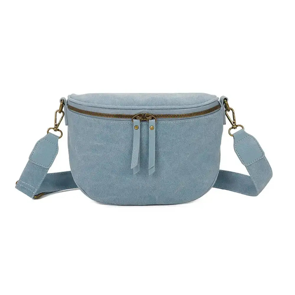 Gallantry Sac banane femme canvas toile bleu clair