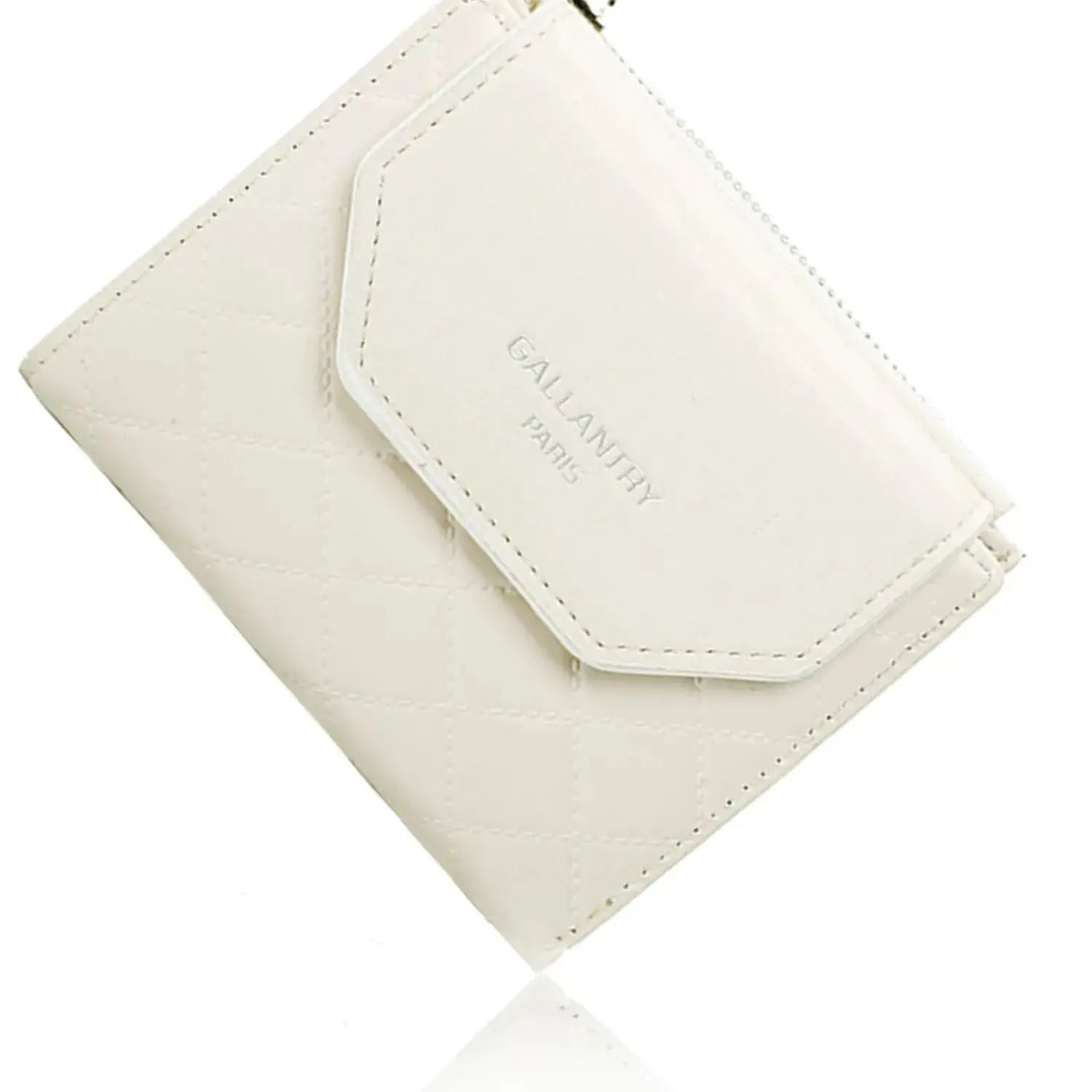 Gallantry Portefeuille monnaie femme matélatissé beige