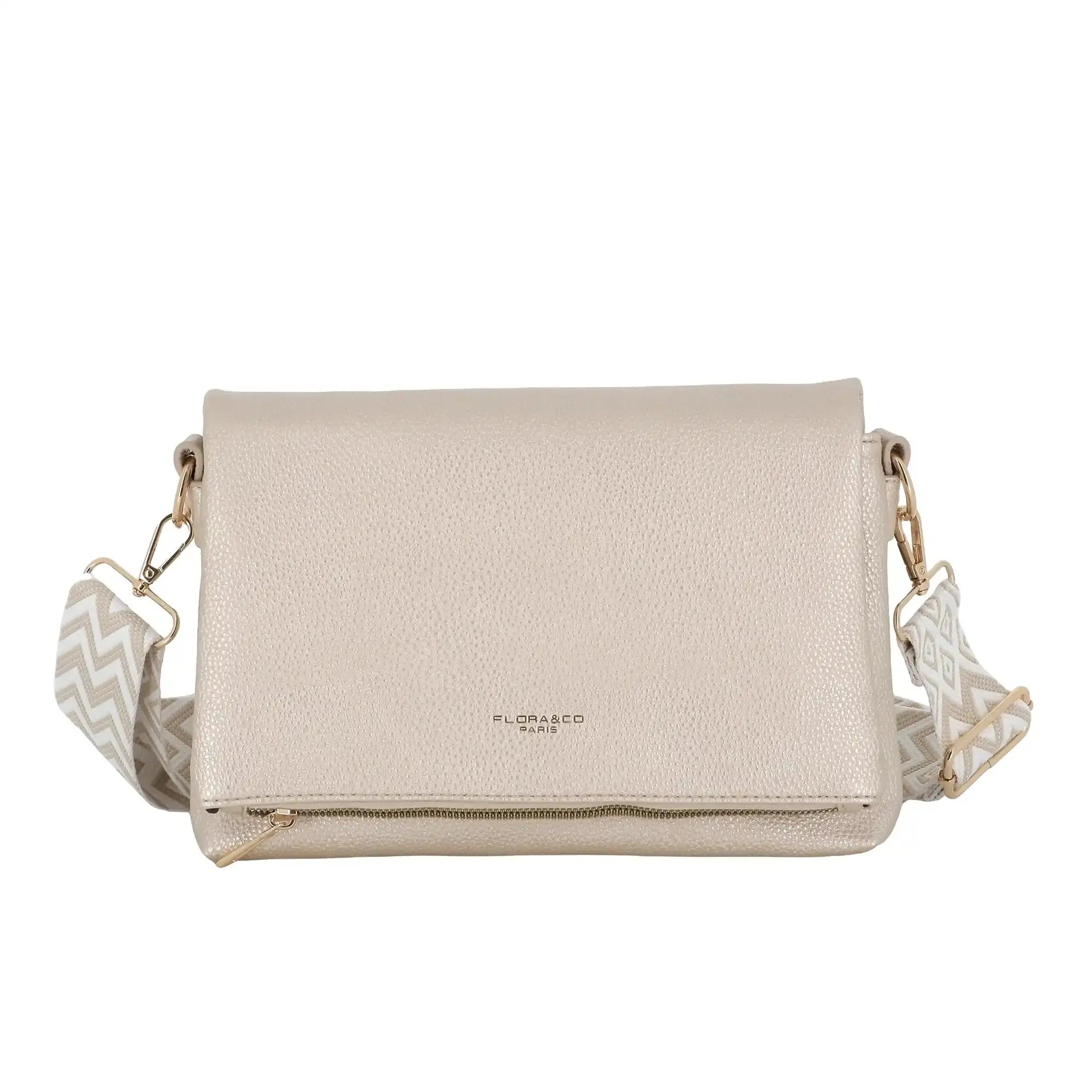 Flora & co Sac bandoulière large multipoches ivoire