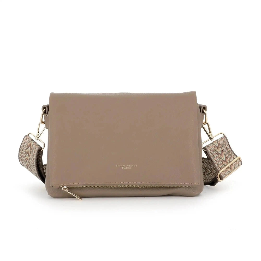 Flora & co Sac bandoulière large multipoches taupe