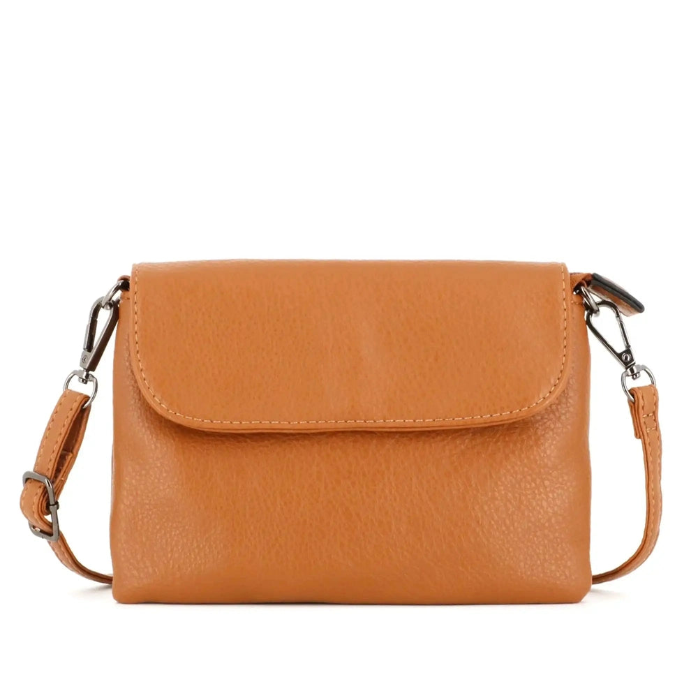 Flora & co Mini sac bandoulière femme souple camel