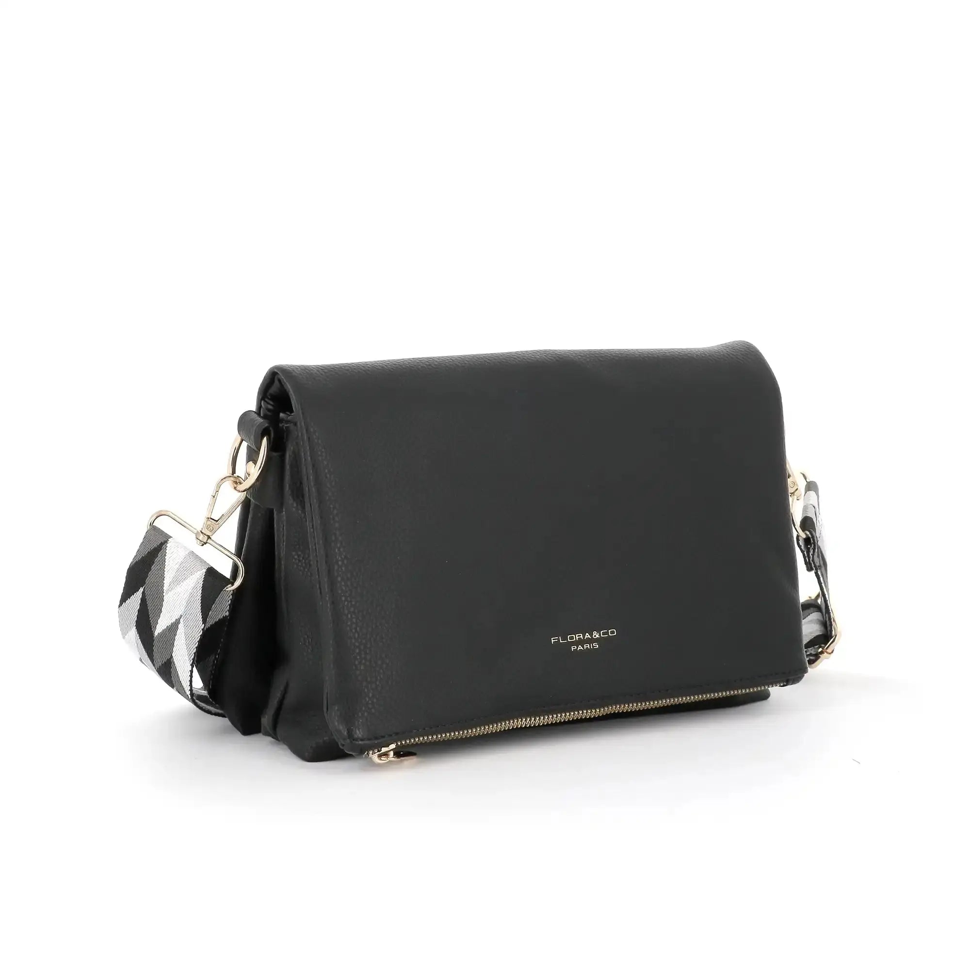 Flora & co Sac bandoulière large multipoches noir