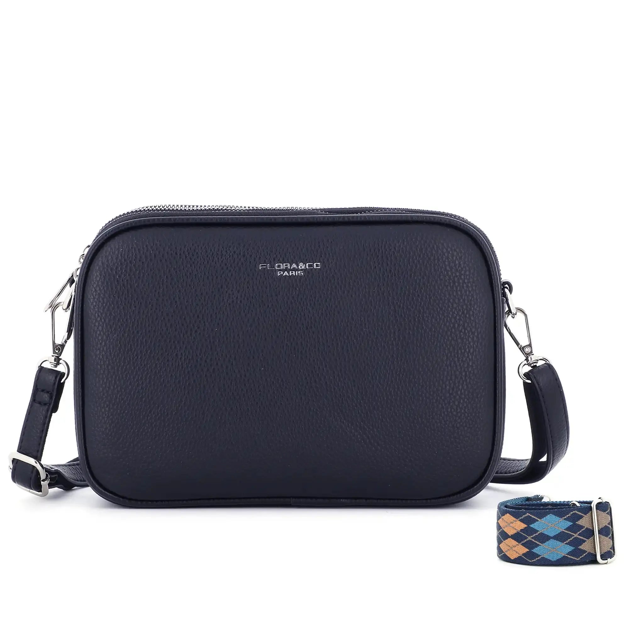 Flora & co Sac bandoulières femme multipoches bleu