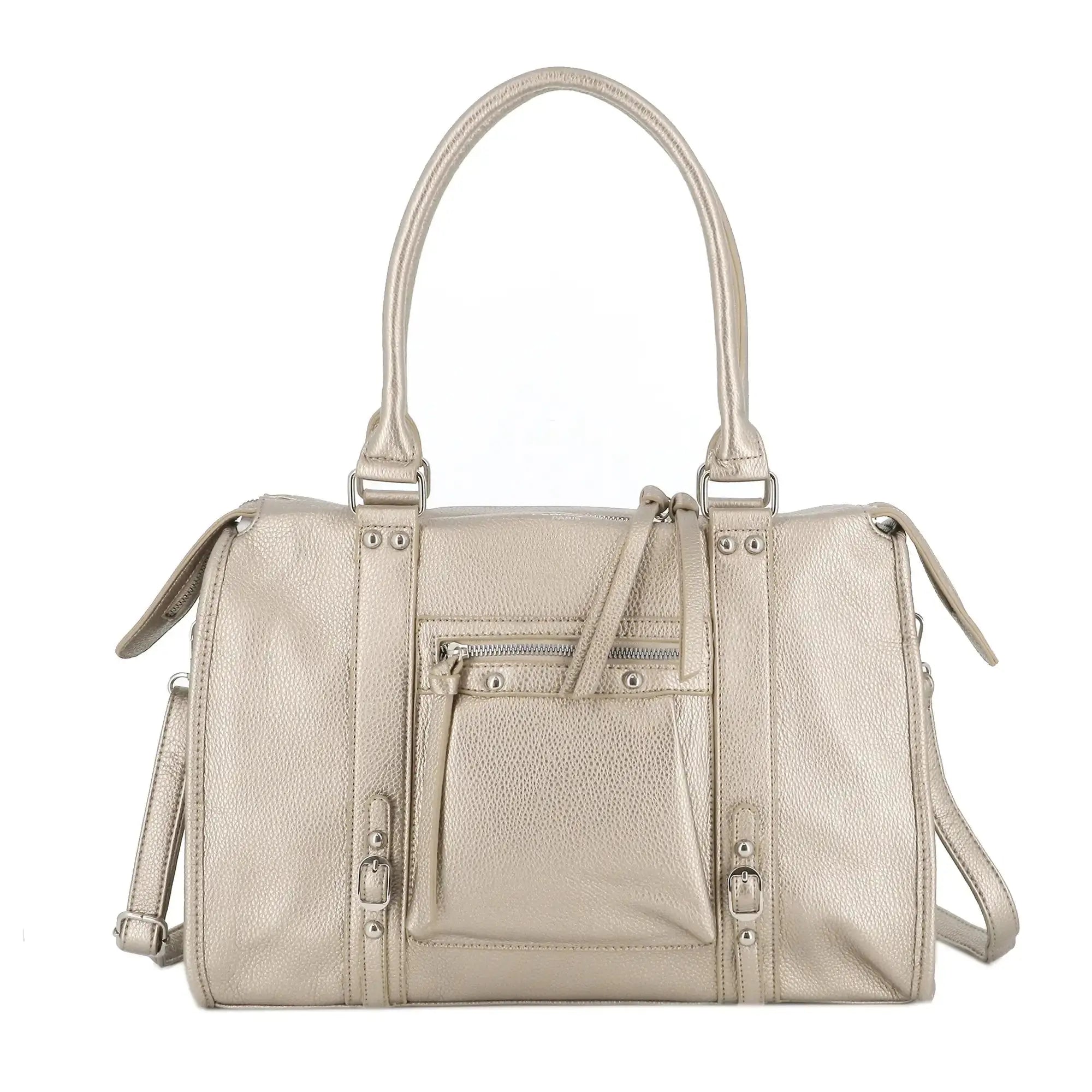 Flora & co Sac cabas multipoches femme L Taupe Métal