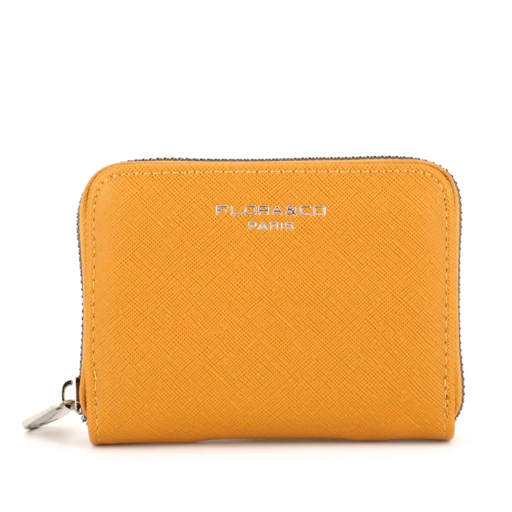 Flora & co Portefeuille porte-carte femme saffiano moutarde