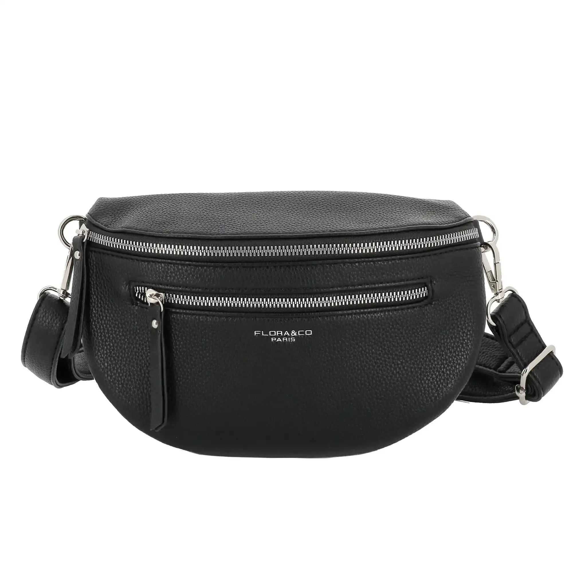Flora & co Sac banane bandoulière femme multipoches noir
