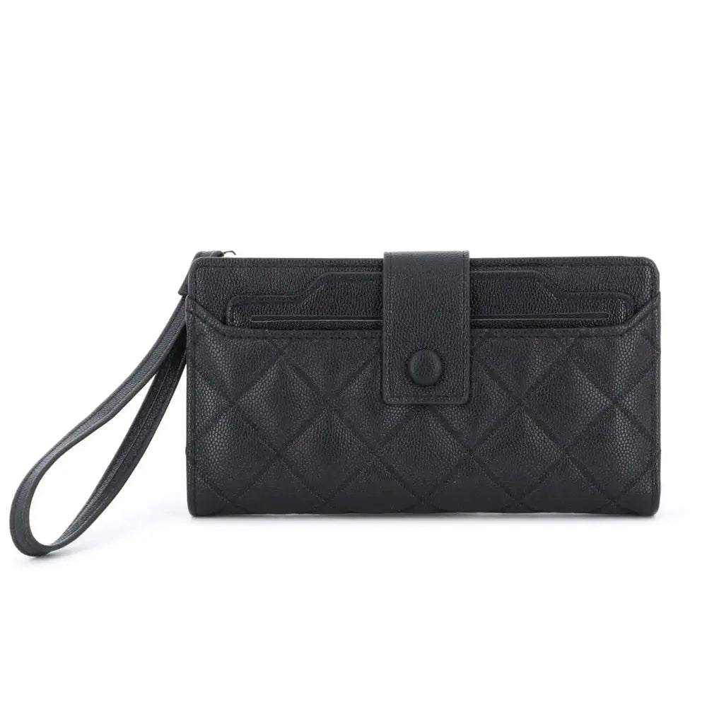 Gallantry Portefeuille porte-cartes femme matelassé noir
