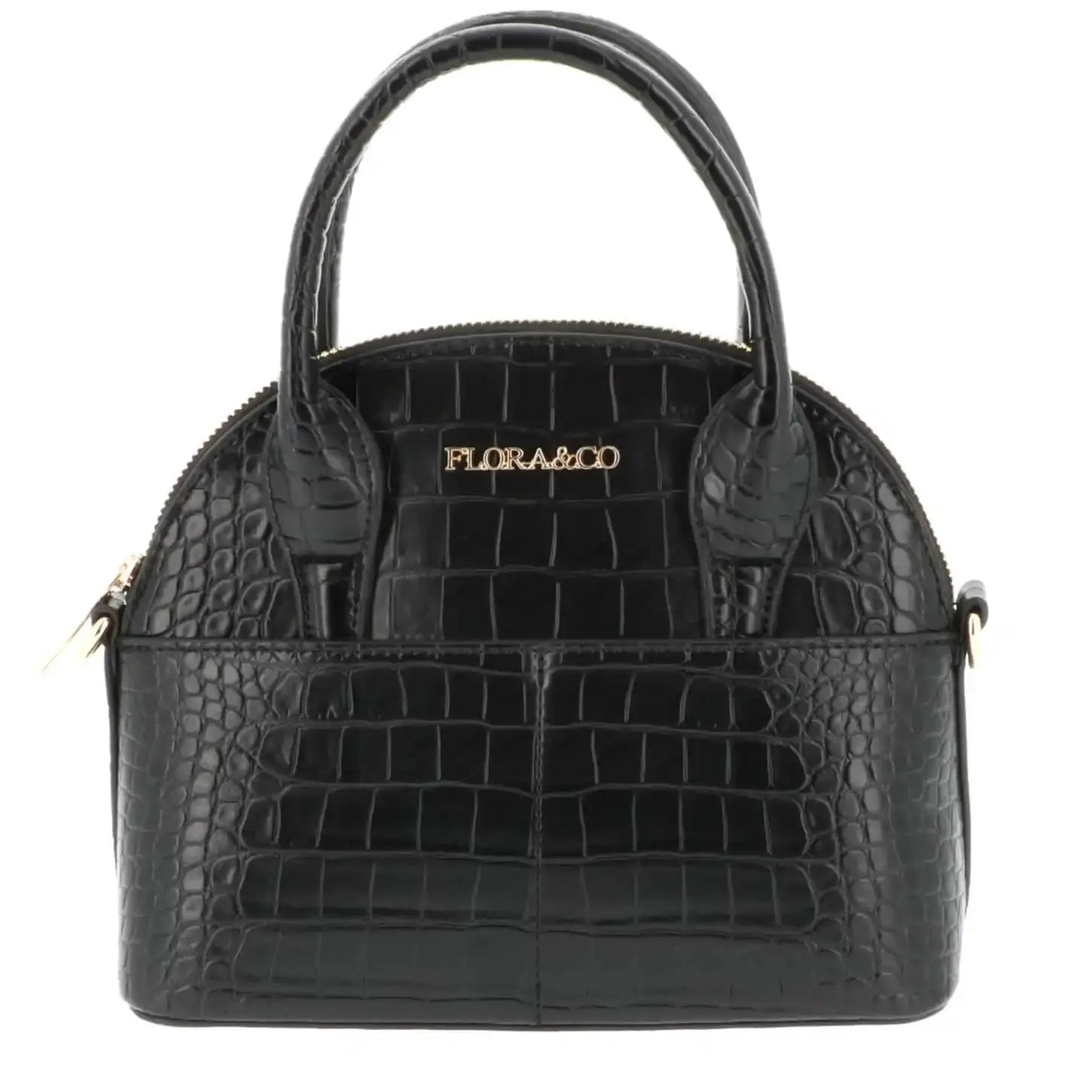 Flora & co Sac à main bandoulière femme croco noir